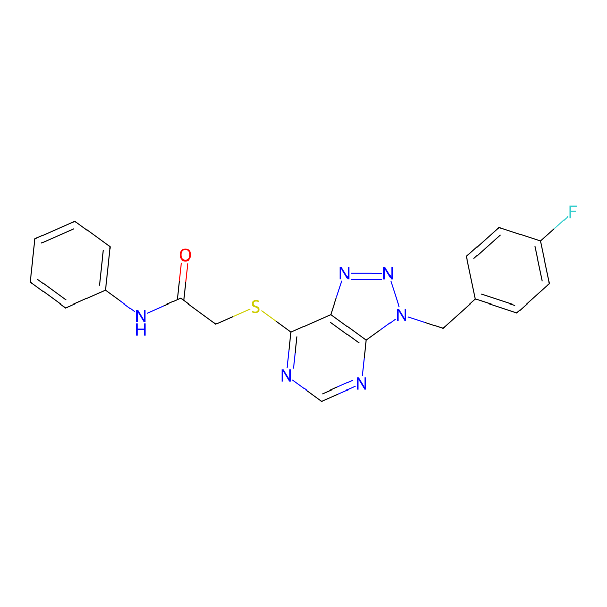 2-((3-(4-fluorobenzyl)-3H-[1,2,3]triazolo[4,5-d]pyrimidin-7-yl)thio)-N-phenylacetamide molecular structure, CAS 863453-18-3