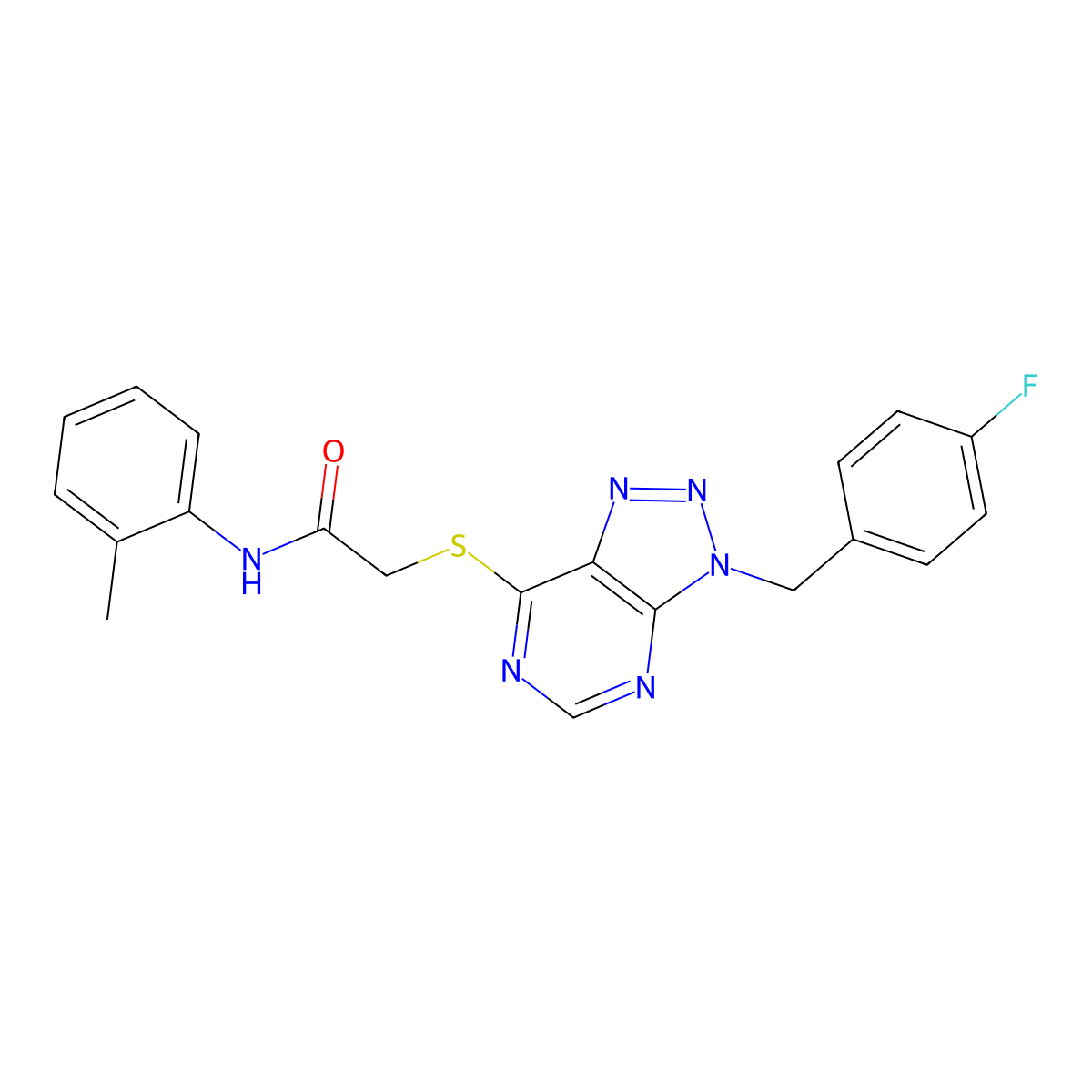 2-((3-(4-fluorobenzyl)-3H-[1,2,3]triazolo[4,5-d]pyrimidin-7-yl)thio)-N-(o-tolyl)acetamide molecular structure, CAS 863453-19-4