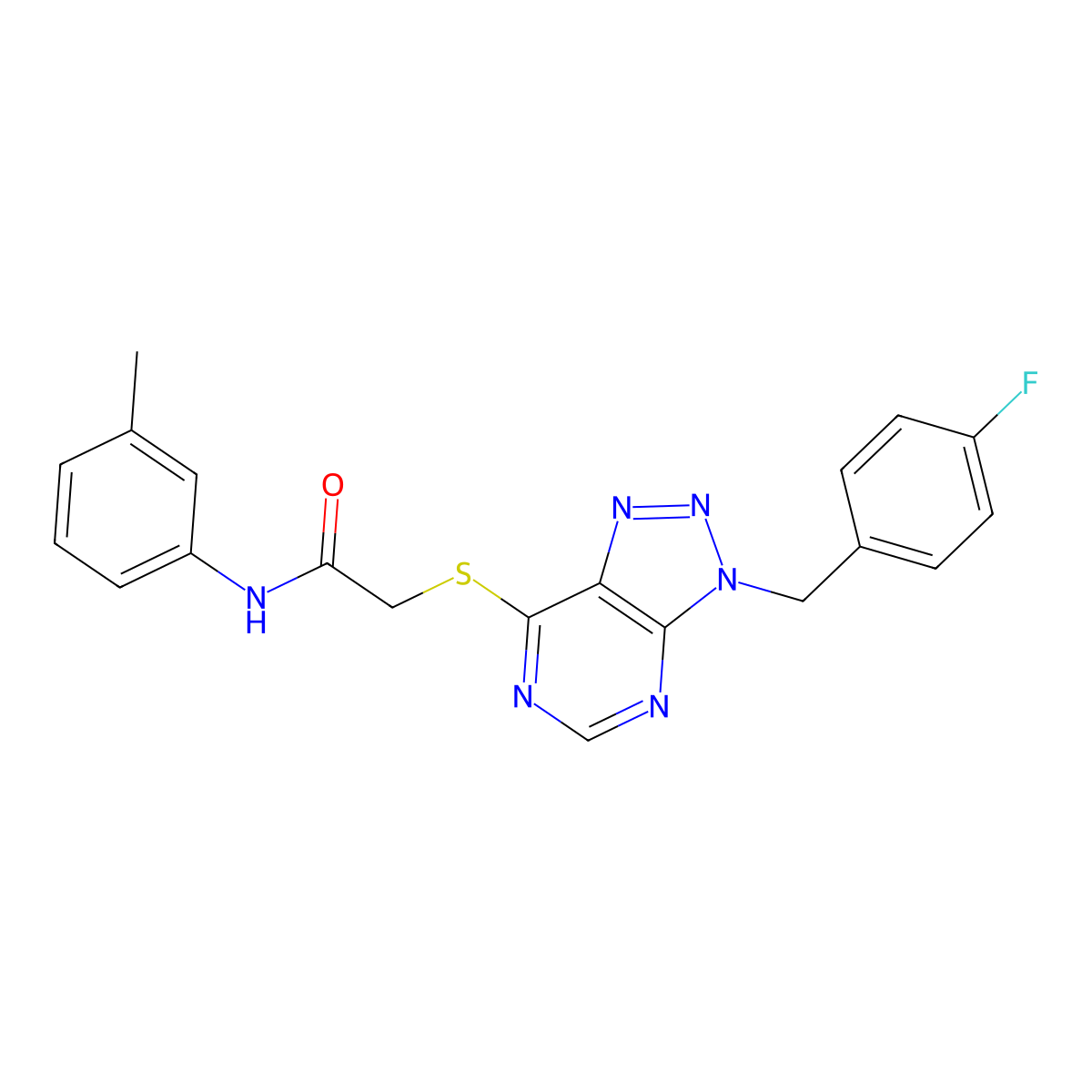 2-((3-(4-fluorobenzyl)-3H-[1,2,3]triazolo[4,5-d]pyrimidin-7-yl)thio)-N-(m-tolyl)acetamide molecular structure, CAS 863453-20-7