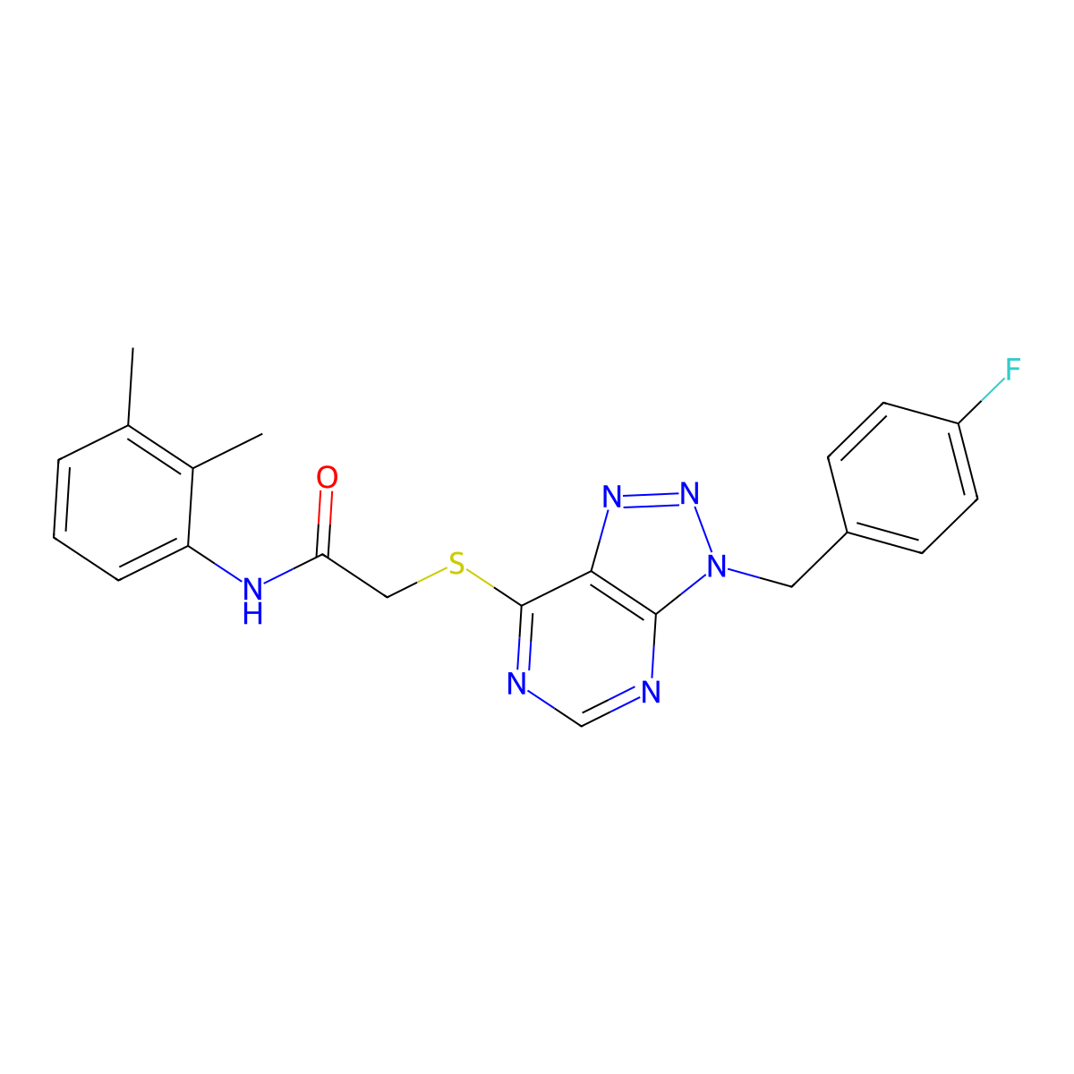 N-(2,3-dimethylphenyl)-2-((3-(4-fluorobenzyl)-3H-[1,2,3]triazolo[4,5-d]pyrimidin-7-yl)thio)acetamide molecular structure, CAS 863453-22-9