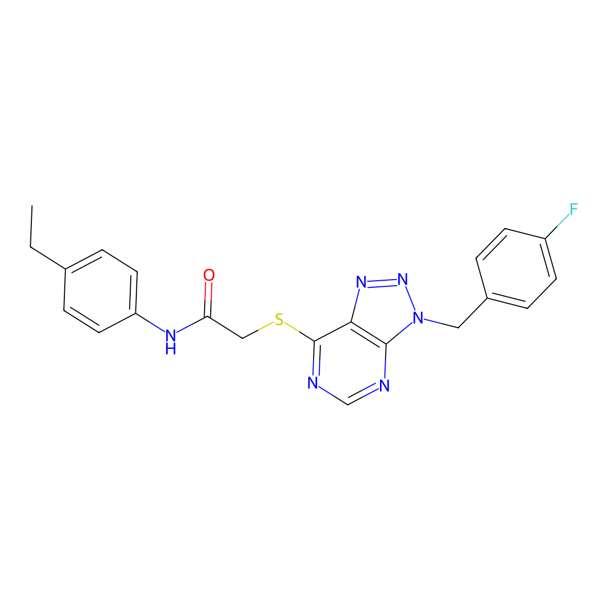 N-(4-ethylphenyl)-2-((3-(4-fluorobenzyl)-3H-[1,2,3]triazolo[4,5-d]pyrimidin-7-yl)thio)acetamide molecular structure, CAS 863453-27-4