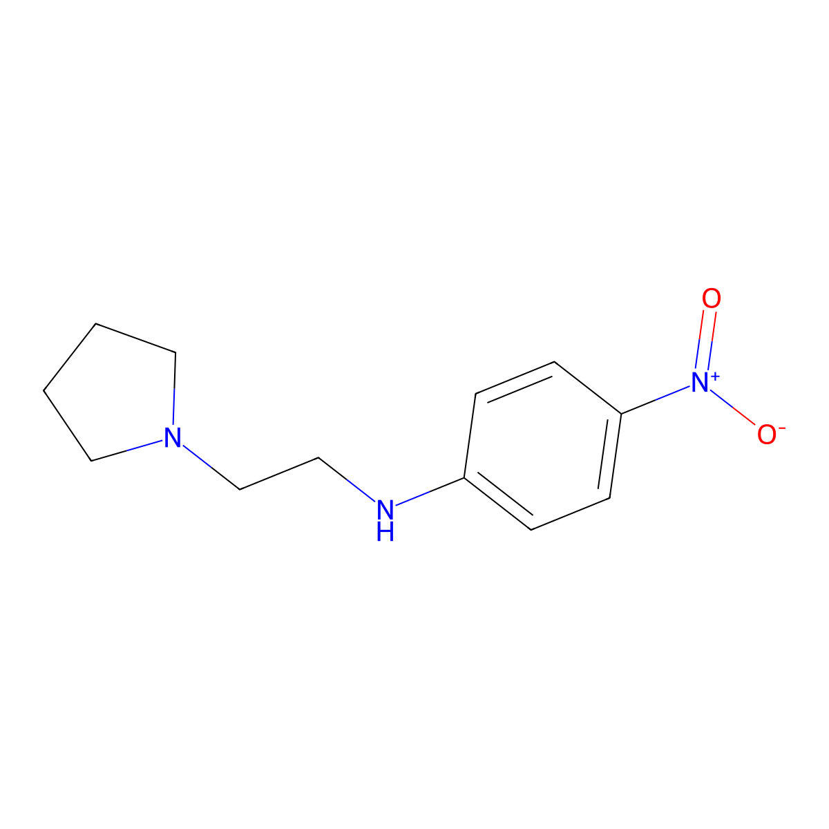 4-Nitro-N-[2-(pyrrolidin-1-yl)ethyl]aniline molecular structure, CAS 863453-76-3