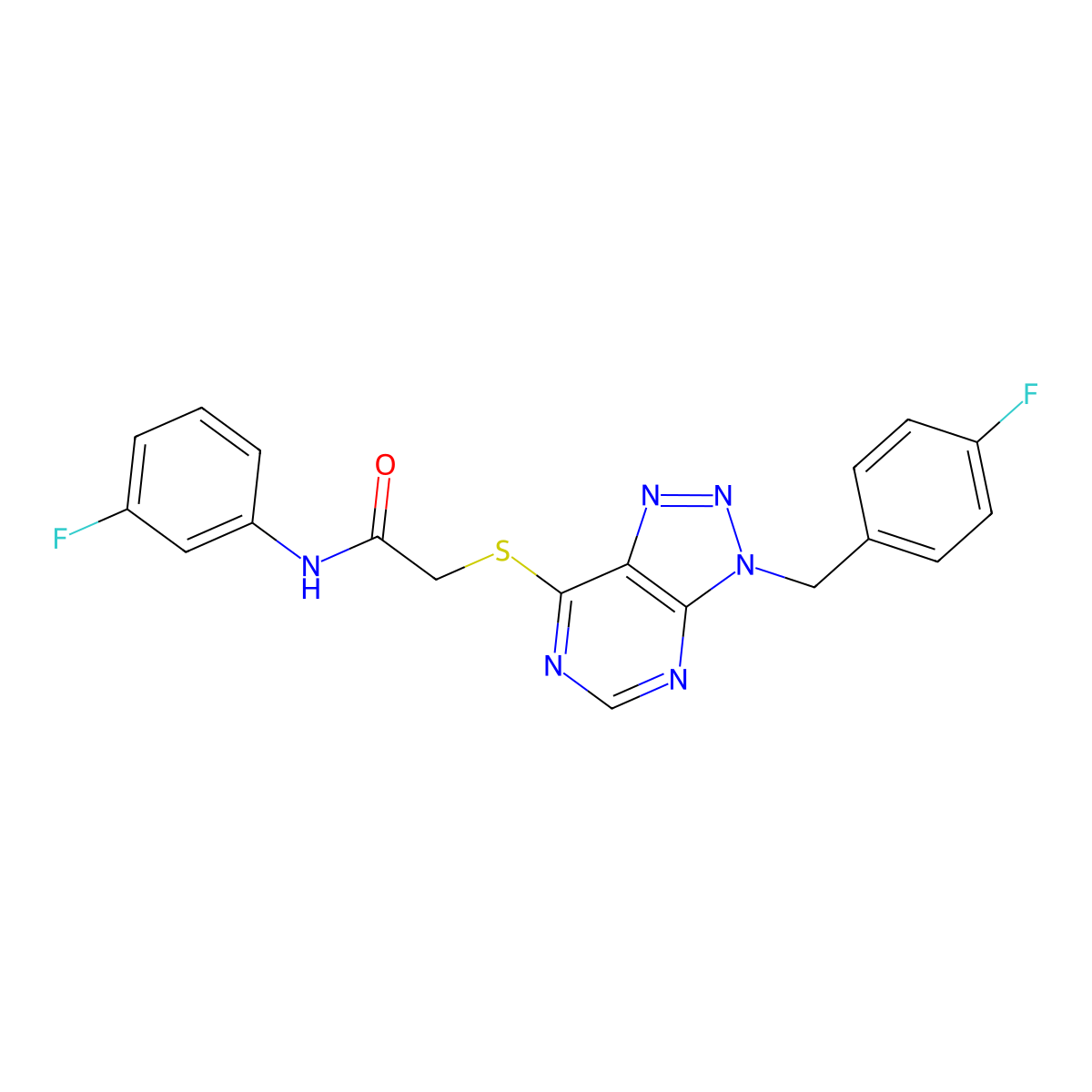 2-((3-(4-fluorobenzyl)-3H-[1,2,3]triazolo[4,5-d]pyrimidin-7-yl)thio)-N-(3-fluorophenyl)acetamide molecular structure, CAS 863457-68-5