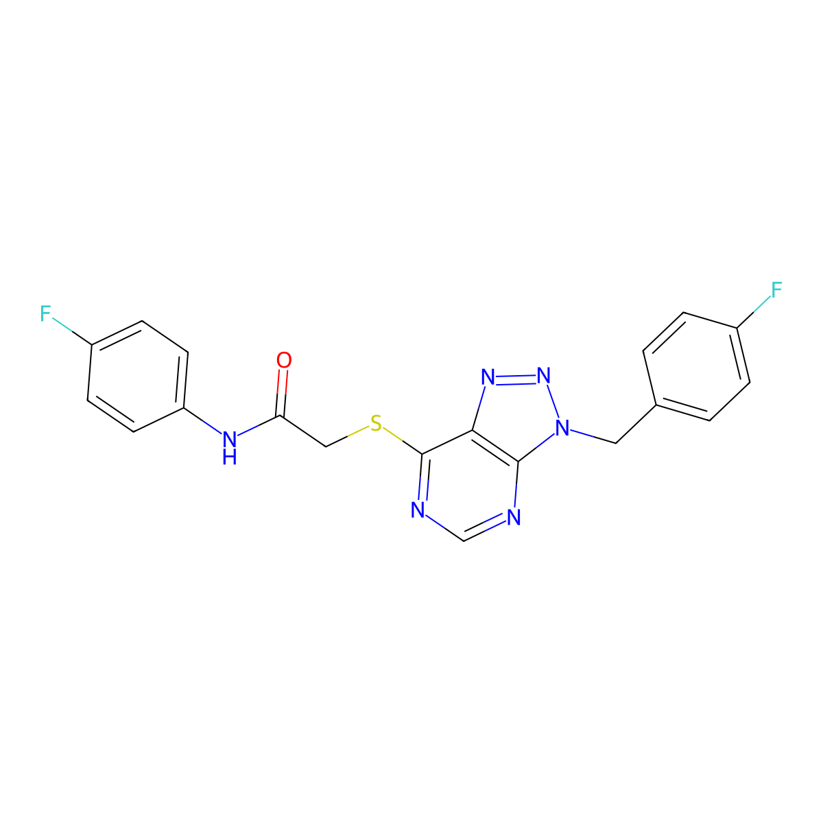 2-((3-(4-fluorobenzyl)-3H-[1,2,3]triazolo[4,5-d]pyrimidin-7-yl)thio)-N-(4-fluorophenyl)acetamide molecular structure, CAS 863457-69-6