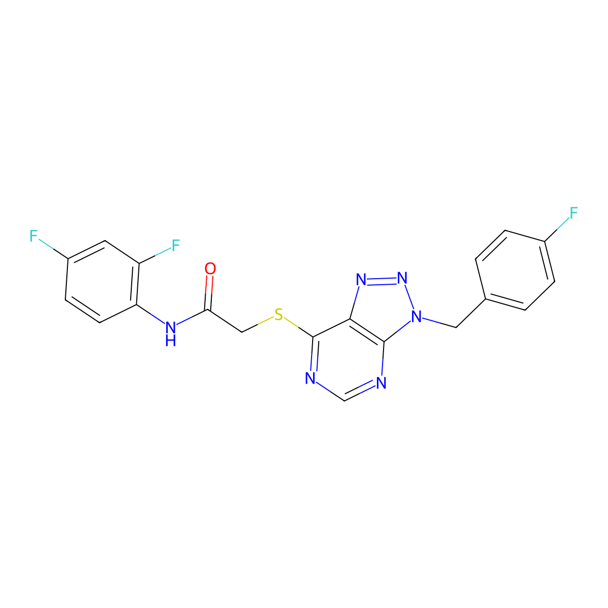 N-(2,4-difluorophenyl)-2-((3-(4-fluorobenzyl)-3H-[1,2,3]triazolo[4,5-d]pyrimidin-7-yl)thio)acetamide molecular structure, CAS 863457-73-2