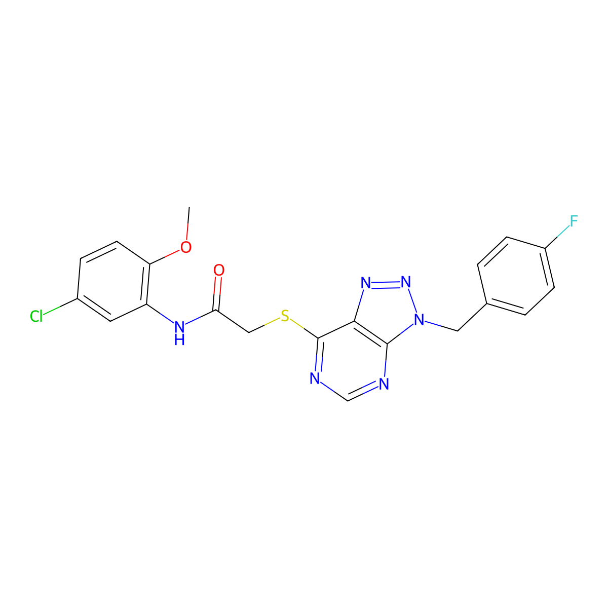 N-(5-chloro-2-methoxyphenyl)-2-((3-(4-fluorobenzyl)-3H-[1,2,3]triazolo[4,5-d]pyrimidin-7-yl)thio)acetamide molecular structure, CAS 863457-75-4