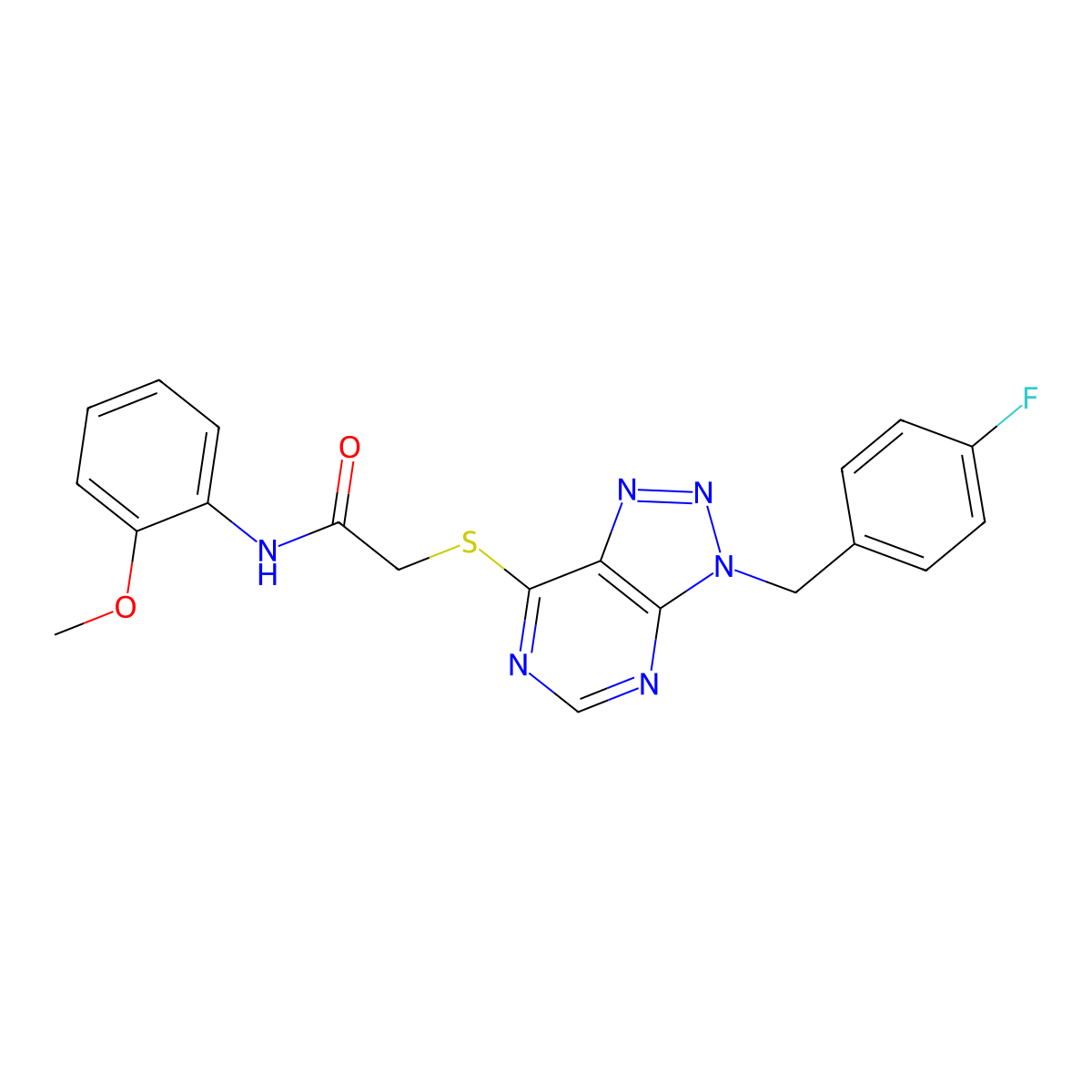 2-((3-(4-fluorobenzyl)-3H-[1,2,3]triazolo[4,5-d]pyrimidin-7-yl)thio)-N-(2-methoxyphenyl)acetamide molecular structure, CAS 863457-76-5