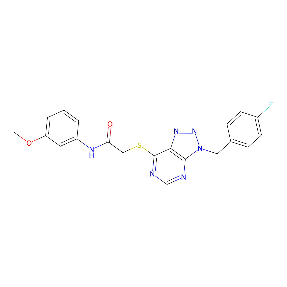 2-((3-(4-fluorobenzyl)-3H-[1,2,3]triazolo[4,5-d]pyrimidin-7-yl)thio)-N-(3-methoxyphenyl)acetamide molecular structure, CAS 863457-77-6