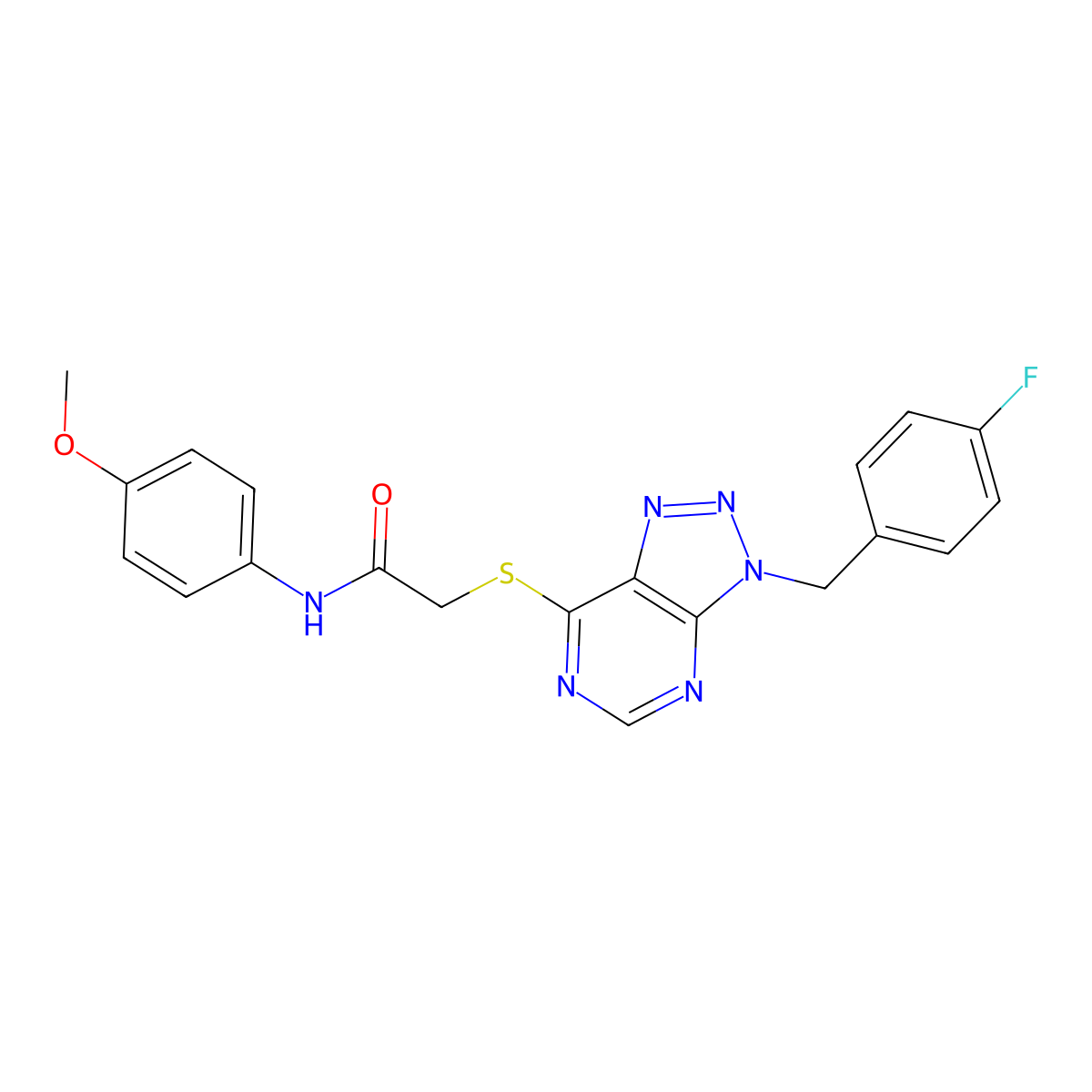2-((3-(4-fluorobenzyl)-3H-[1,2,3]triazolo[4,5-d]pyrimidin-7-yl)thio)-N-(4-methoxyphenyl)acetamide molecular structure, CAS 863457-78-7
