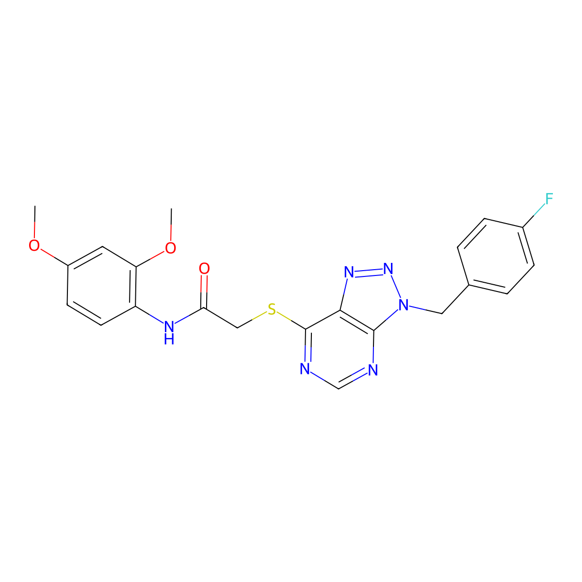 N-(2,4-dimethoxyphenyl)-2-((3-(4-fluorobenzyl)-3H-[1,2,3]triazolo[4,5-d]pyrimidin-7-yl)thio)acetamide molecular structure, CAS 863457-81-2