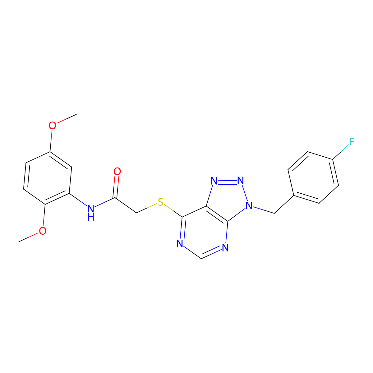 N-(2,5-dimethoxyphenyl)-2-((3-(4-fluorobenzyl)-3H-[1,2,3]triazolo[4,5-d]pyrimidin-7-yl)thio)acetamide molecular structure, CAS 863457-82-3