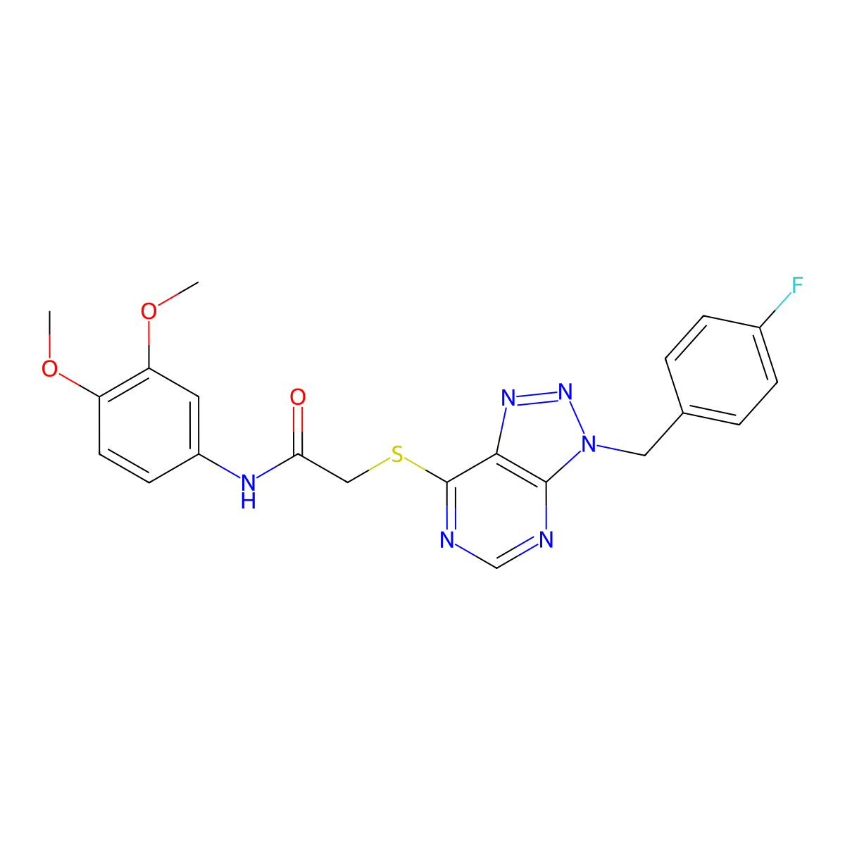 N-(3,4-dimethoxyphenyl)-2-((3-(4-fluorobenzyl)-3H-[1,2,3]triazolo[4,5-d]pyrimidin-7-yl)thio)acetamide molecular structure, CAS 863457-83-4