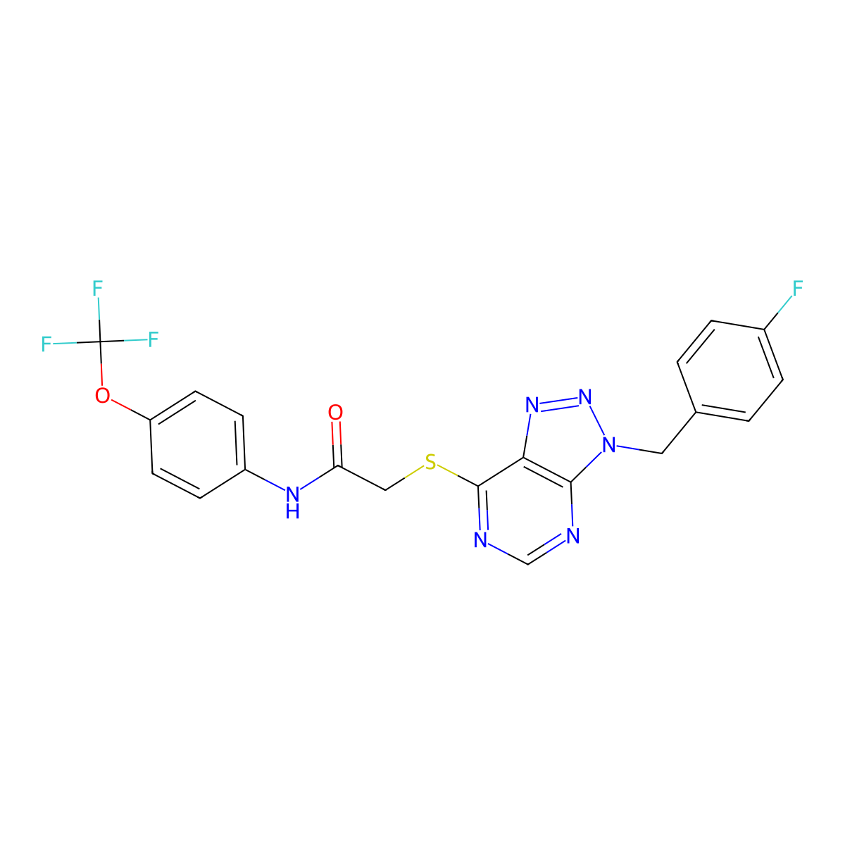2-((3-(4-fluorobenzyl)-3H-[1,2,3]triazolo[4,5-d]pyrimidin-7-yl)thio)-N-(4-(trifluoromethoxy)phenyl)acetamide molecular structure, CAS 863457-89-0