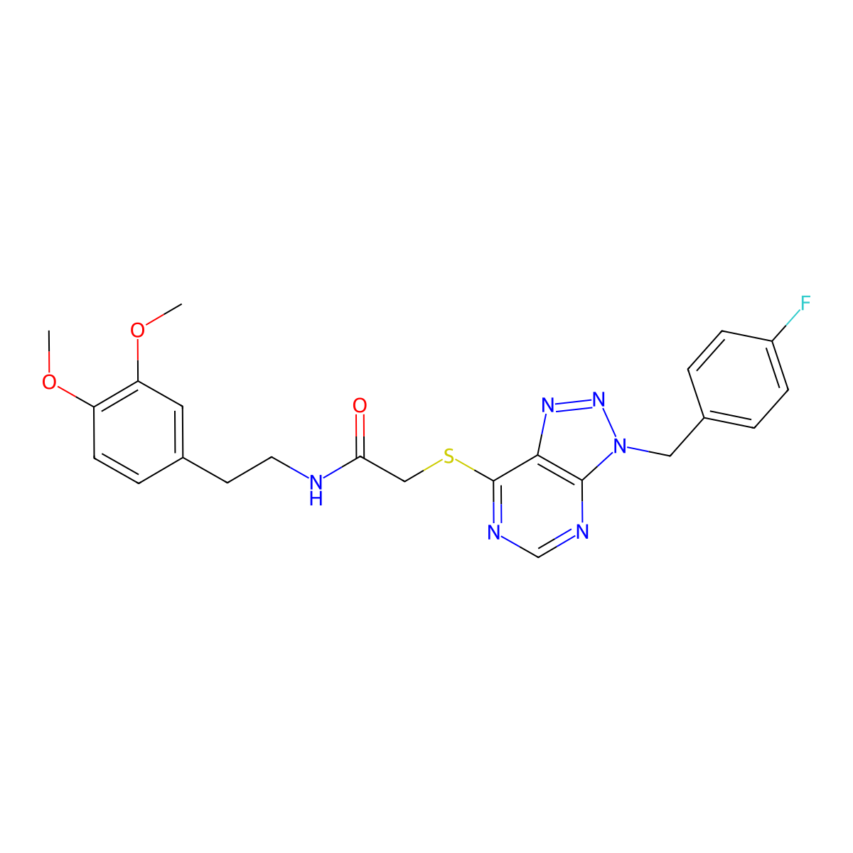 N-(3,4-dimethoxyphenethyl)-2-((3-(4-fluorobenzyl)-3H-[1,2,3]triazolo[4,5-d]pyrimidin-7-yl)thio)acetamide molecular structure, CAS 863458-06-4