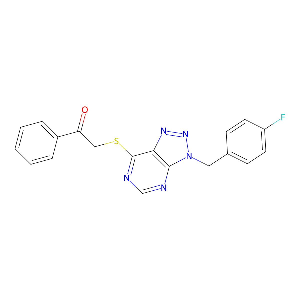 2-((3-(4-fluorobenzyl)-3H-[1,2,3]triazolo[4,5-d]pyrimidin-7-yl)thio)-1-phenylethanone molecular structure, CAS 863458-30-4