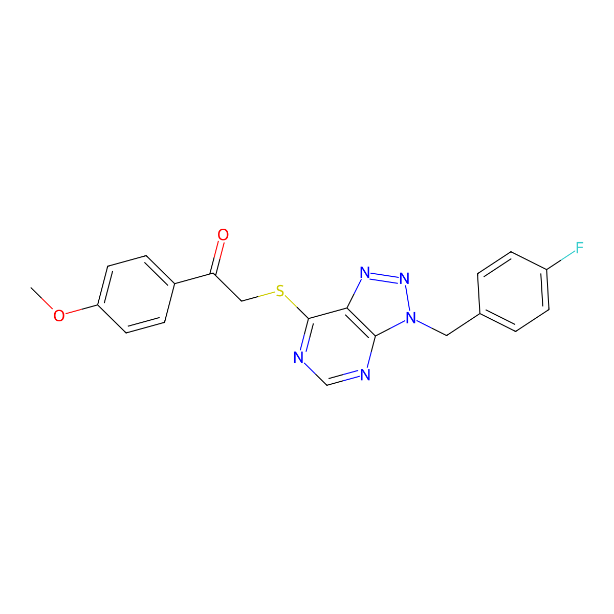 2-((3-(4-fluorobenzyl)-3H-[1,2,3]triazolo[4,5-d]pyrimidin-7-yl)thio)-1-(4-methoxyphenyl)ethanone molecular structure, CAS 863458-33-7