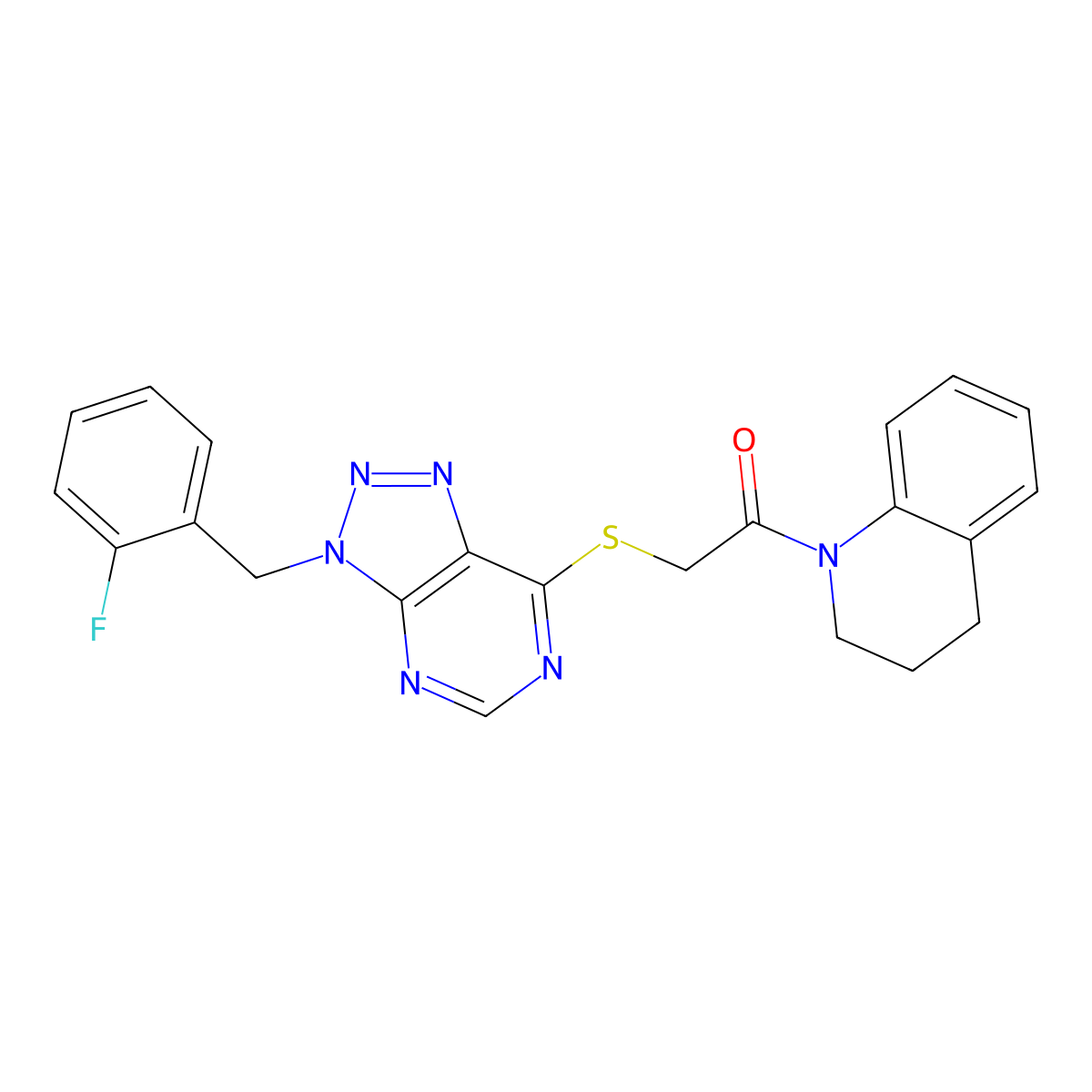 1-(3,4-dihydroquinolin-1(2H)-yl)-2-((3-(2-fluorobenzyl)-3H-[1,2,3]triazolo[4,5-d]pyrimidin-7-yl)thio)ethanone molecular structure, CAS 863458-39-3