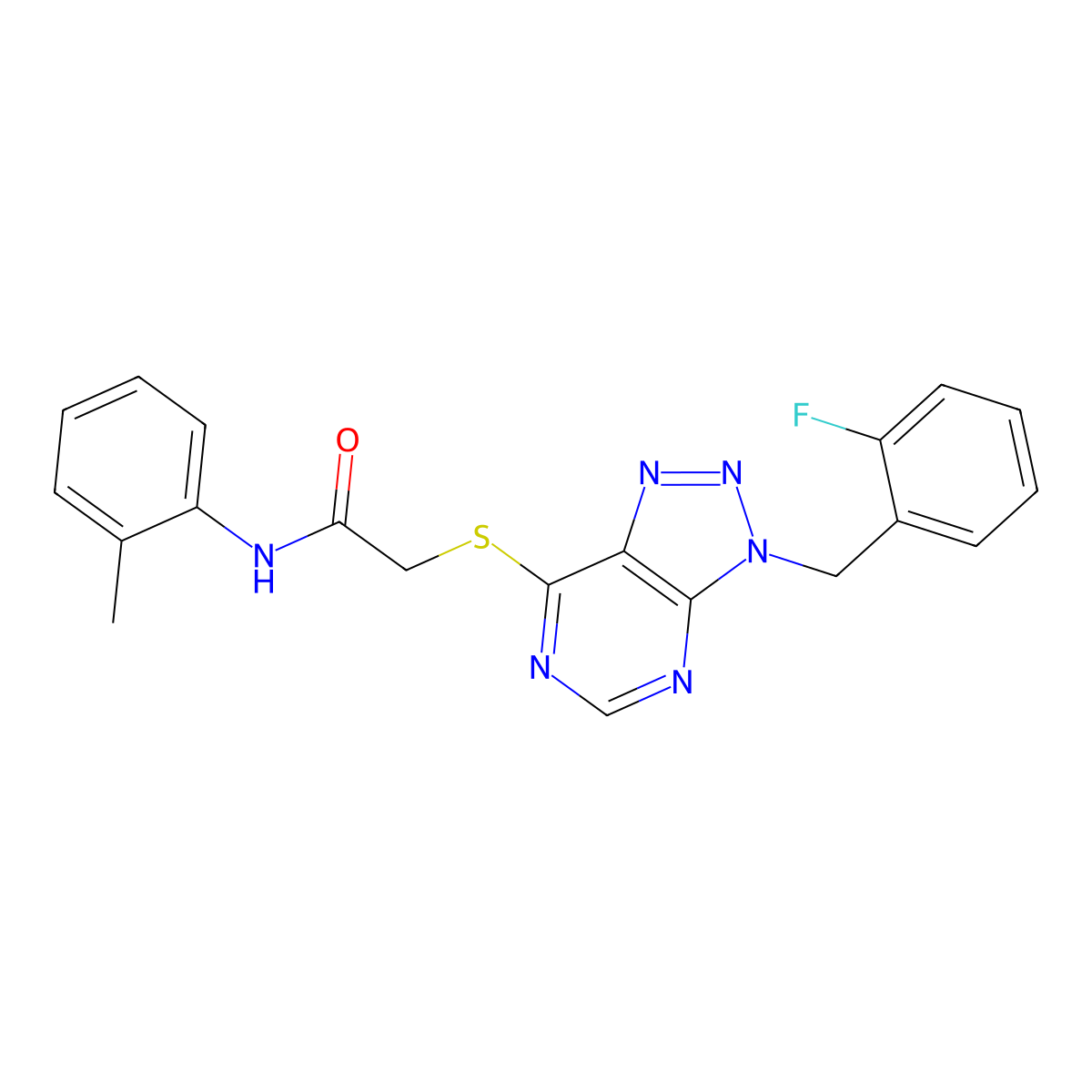 2-((3-(2-fluorobenzyl)-3H-[1,2,3]triazolo[4,5-d]pyrimidin-7-yl)thio)-N-(o-tolyl)acetamide molecular structure, CAS 863458-42-8
