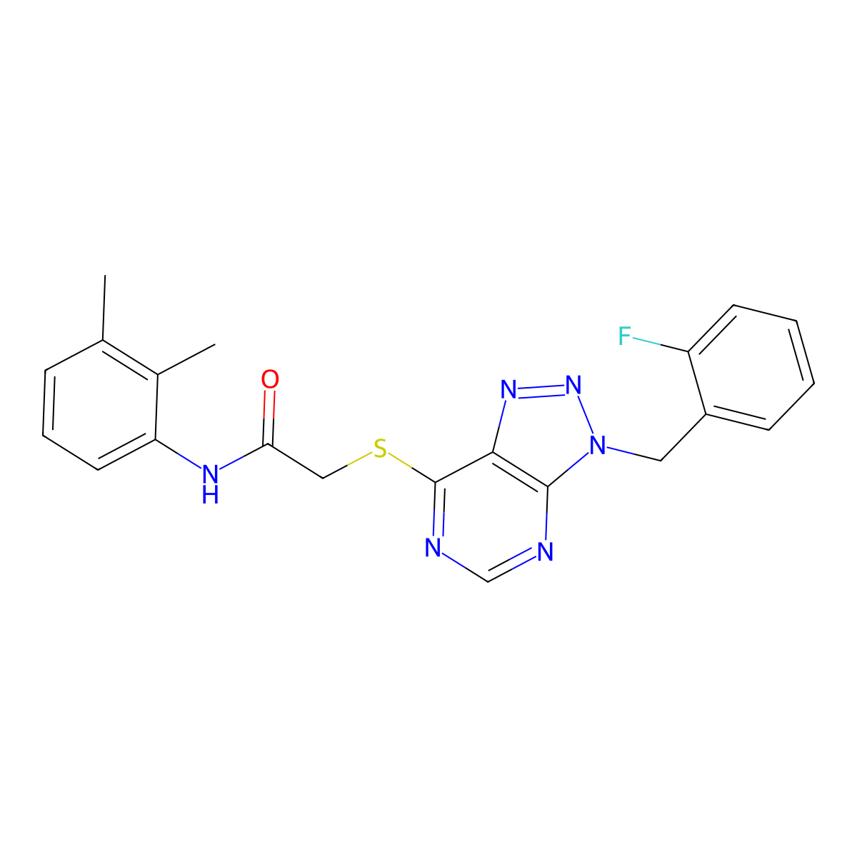 N-(2,3-dimethylphenyl)-2-((3-(2-fluorobenzyl)-3H-[1,2,3]triazolo[4,5-d]pyrimidin-7-yl)thio)acetamide molecular structure, CAS 863458-45-1