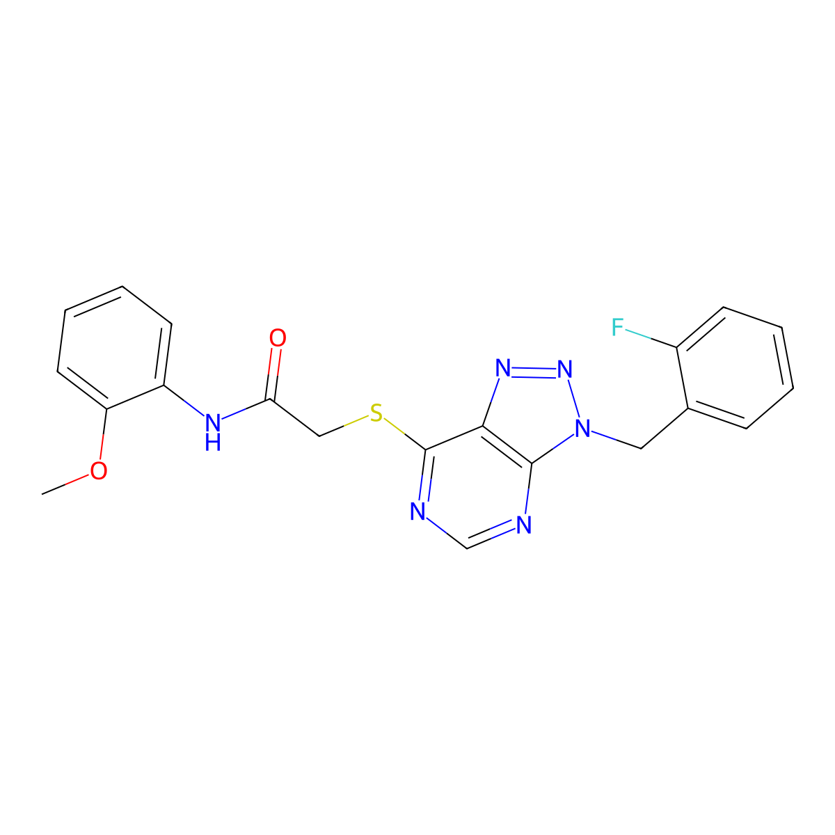 2-((3-(2-fluorobenzyl)-3H-[1,2,3]triazolo[4,5-d]pyrimidin-7-yl)thio)-N-(2-methoxyphenyl)acetamide molecular structure, CAS 863458-61-1