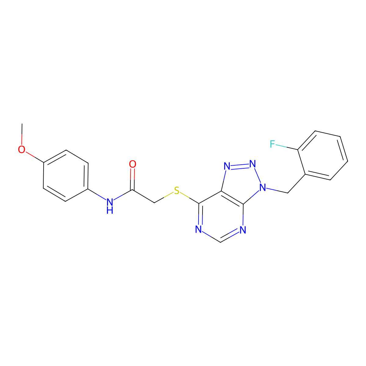 2-((3-(2-fluorobenzyl)-3H-[1,2,3]triazolo[4,5-d]pyrimidin-7-yl)thio)-N-(4-methoxyphenyl)acetamide molecular structure, CAS 863458-63-3