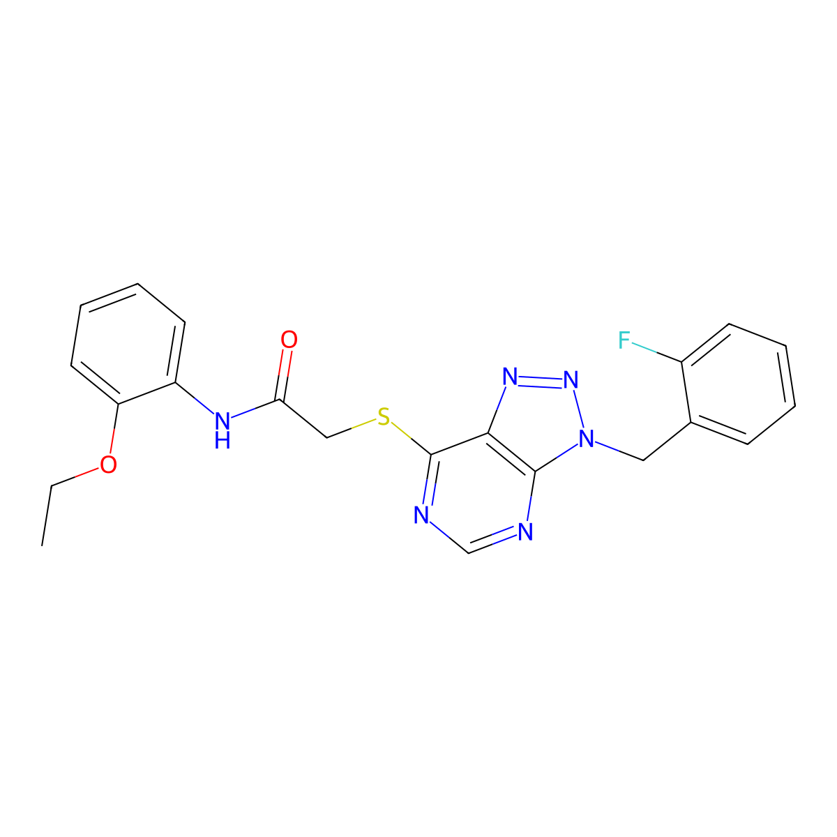 N-(2-ethoxyphenyl)-2-((3-(2-fluorobenzyl)-3H-[1,2,3]triazolo[4,5-d]pyrimidin-7-yl)thio)acetamide molecular structure, CAS 863458-64-4