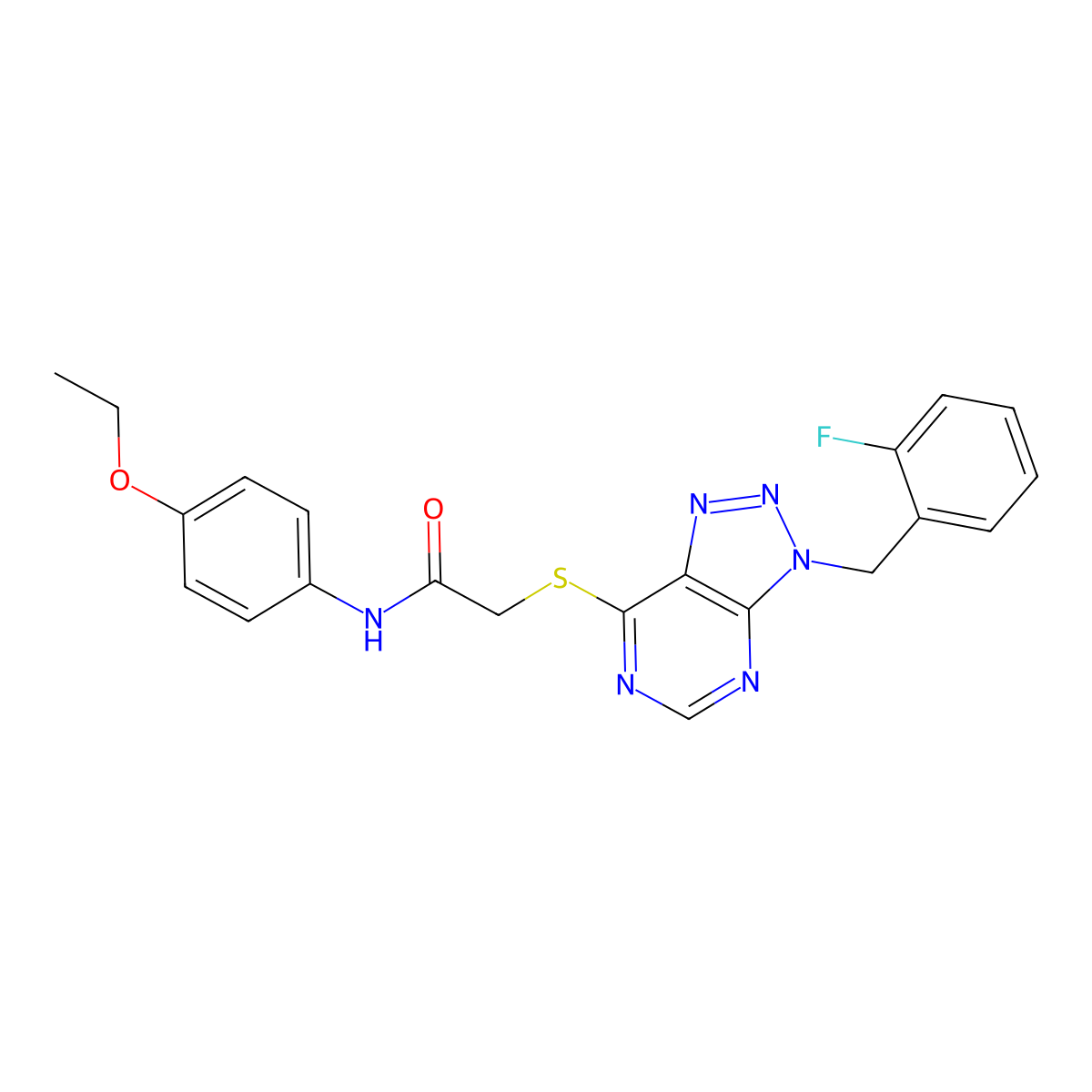 N-(4-ethoxyphenyl)-2-((3-(2-fluorobenzyl)-3H-[1,2,3]triazolo[4,5-d]pyrimidin-7-yl)thio)acetamide molecular structure, CAS 863458-65-5