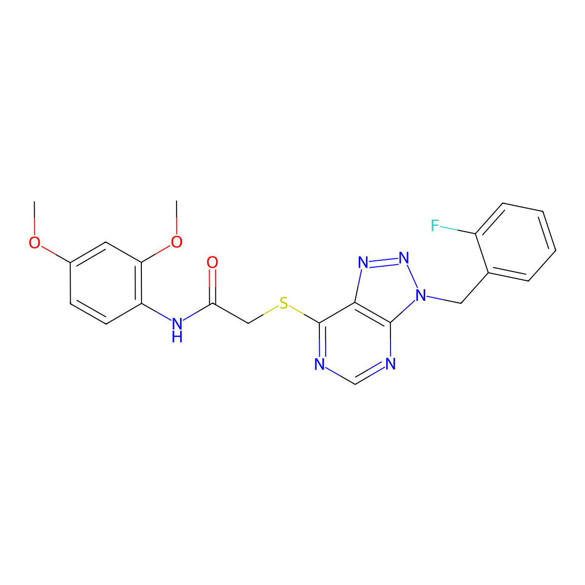 N-(2,4-dimethoxyphenyl)-2-((3-(2-fluorobenzyl)-3H-[1,2,3]triazolo[4,5-d]pyrimidin-7-yl)thio)acetamide molecular structure, CAS 863458-66-6