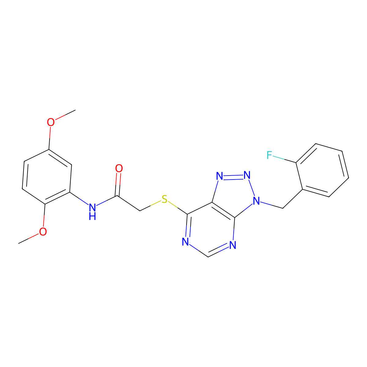 N-(2,5-dimethoxyphenyl)-2-((3-(2-fluorobenzyl)-3H-[1,2,3]triazolo[4,5-d]pyrimidin-7-yl)thio)acetamide molecular structure, CAS 863458-67-7