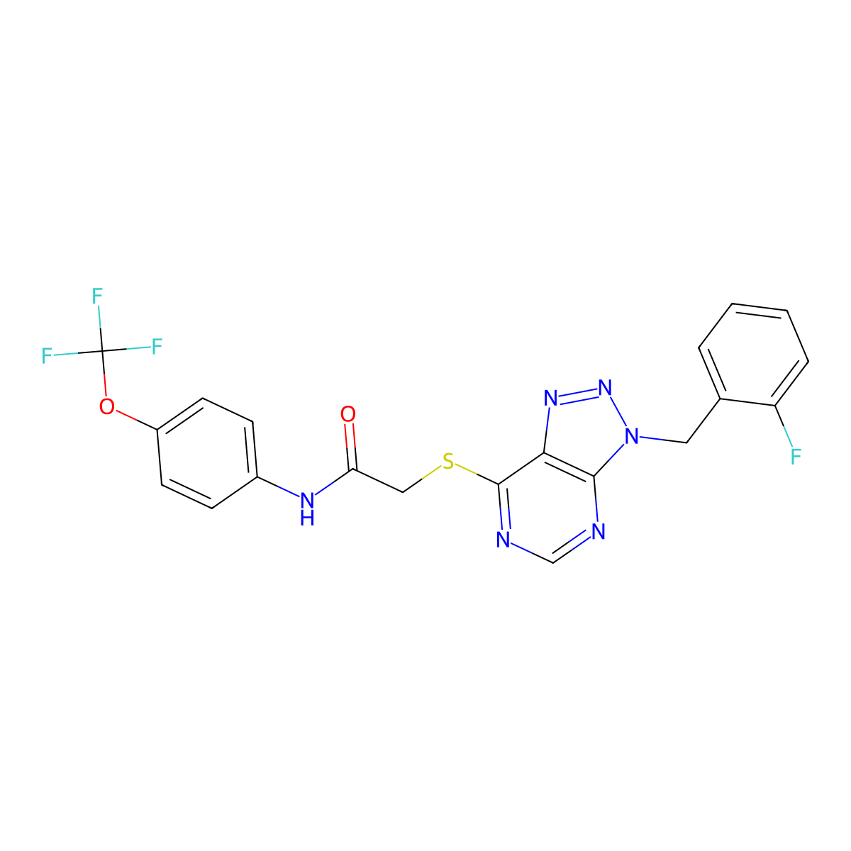 2-((3-(2-fluorobenzyl)-3H-[1,2,3]triazolo[4,5-d]pyrimidin-7-yl)thio)-N-(4-(trifluoromethoxy)phenyl)acetamide molecular structure, CAS 863458-74-6