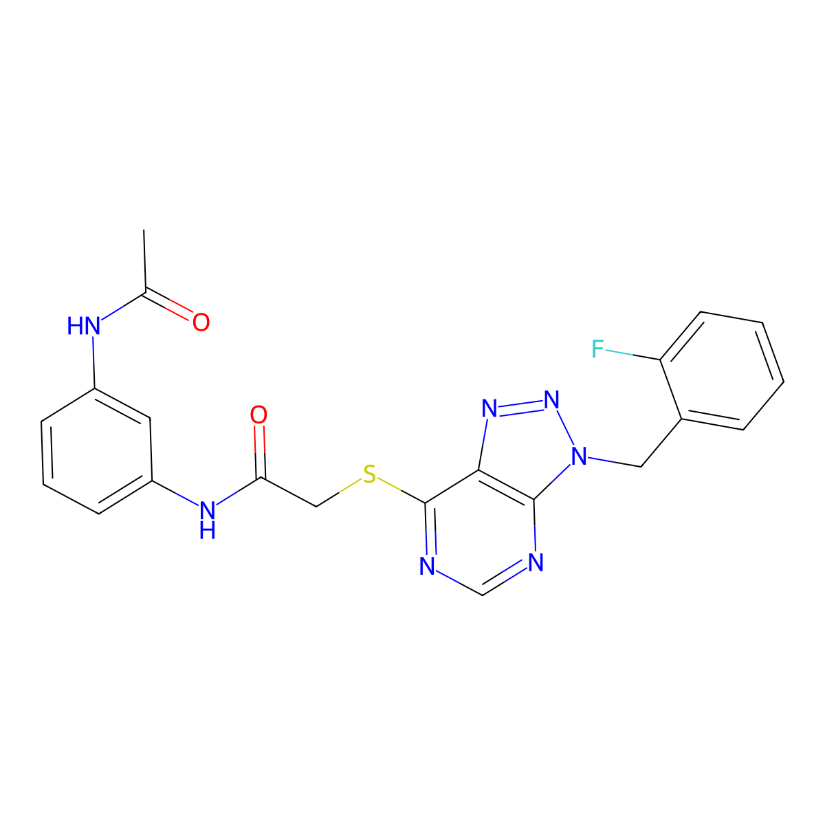 N-(3-acetamidophenyl)-2-((3-(2-fluorobenzyl)-3H-[1,2,3]triazolo[4,5-d]pyrimidin-7-yl)thio)acetamide molecular structure, CAS 863458-78-0