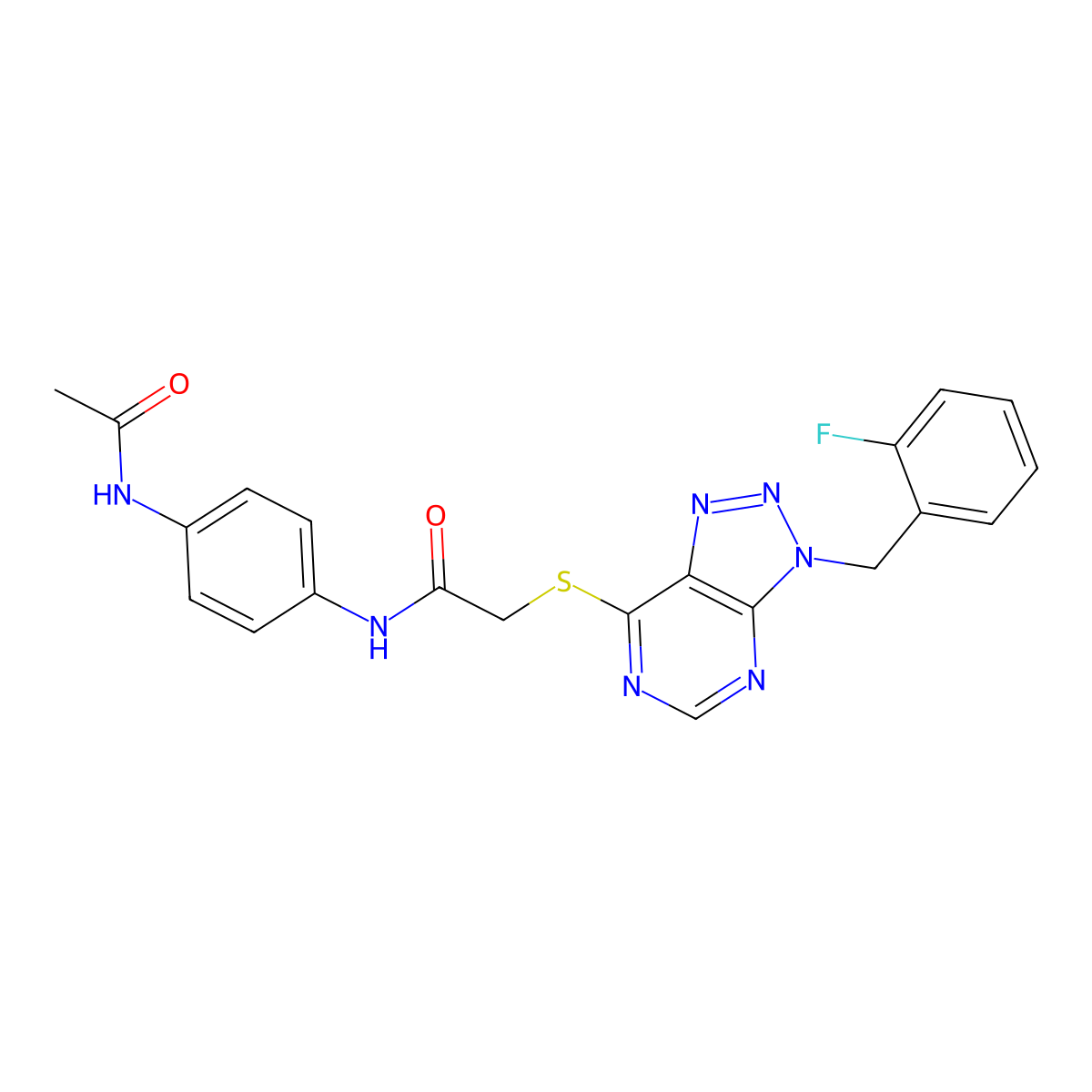 N-(4-acetamidophenyl)-2-((3-(2-fluorobenzyl)-3H-[1,2,3]triazolo[4,5-d]pyrimidin-7-yl)thio)acetamide molecular structure, CAS 863458-79-1