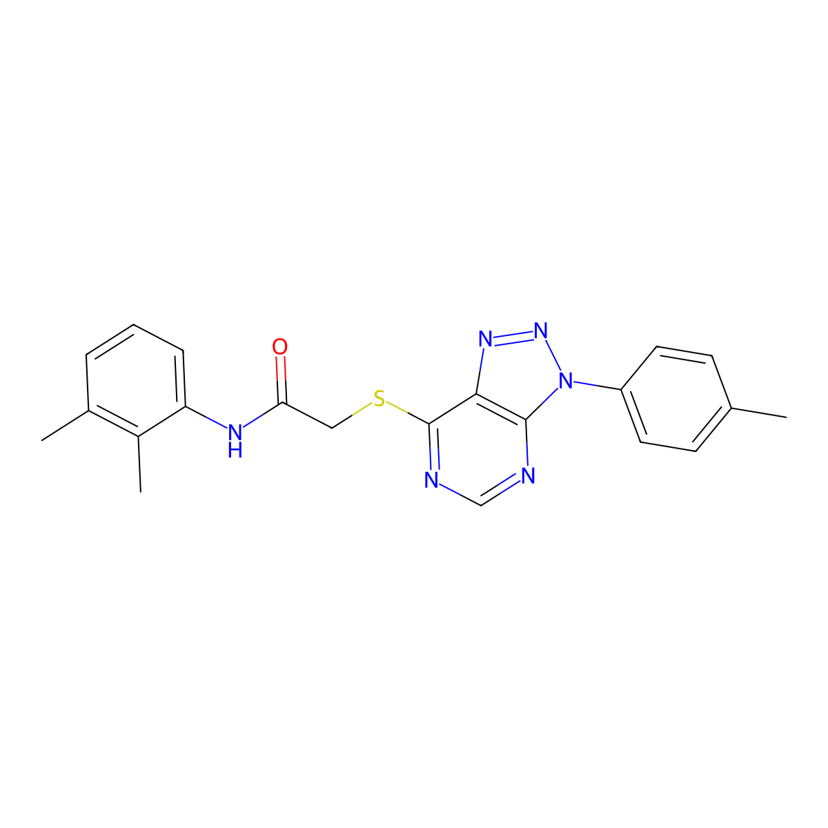 N-(2,3-dimethylphenyl)-2-((3-(p-tolyl)-3H-[1,2,3]triazolo[4,5-d]pyrimidin-7-yl)thio)acetamide molecular structure, CAS 863459-19-2