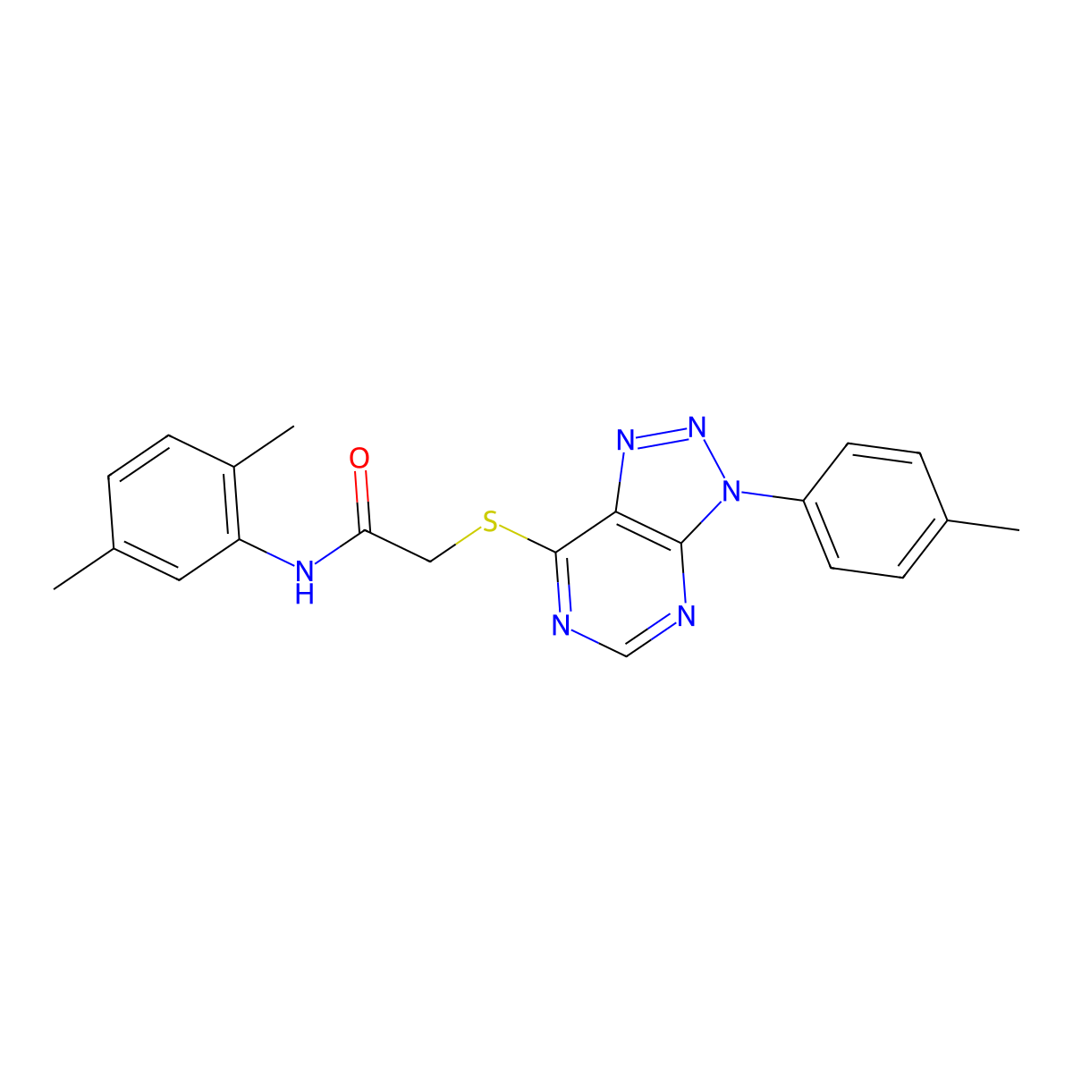 N-(2,5-dimethylphenyl)-2-((3-(p-tolyl)-3H-[1,2,3]triazolo[4,5-d]pyrimidin-7-yl)thio)acetamide molecular structure, CAS 863459-20-5