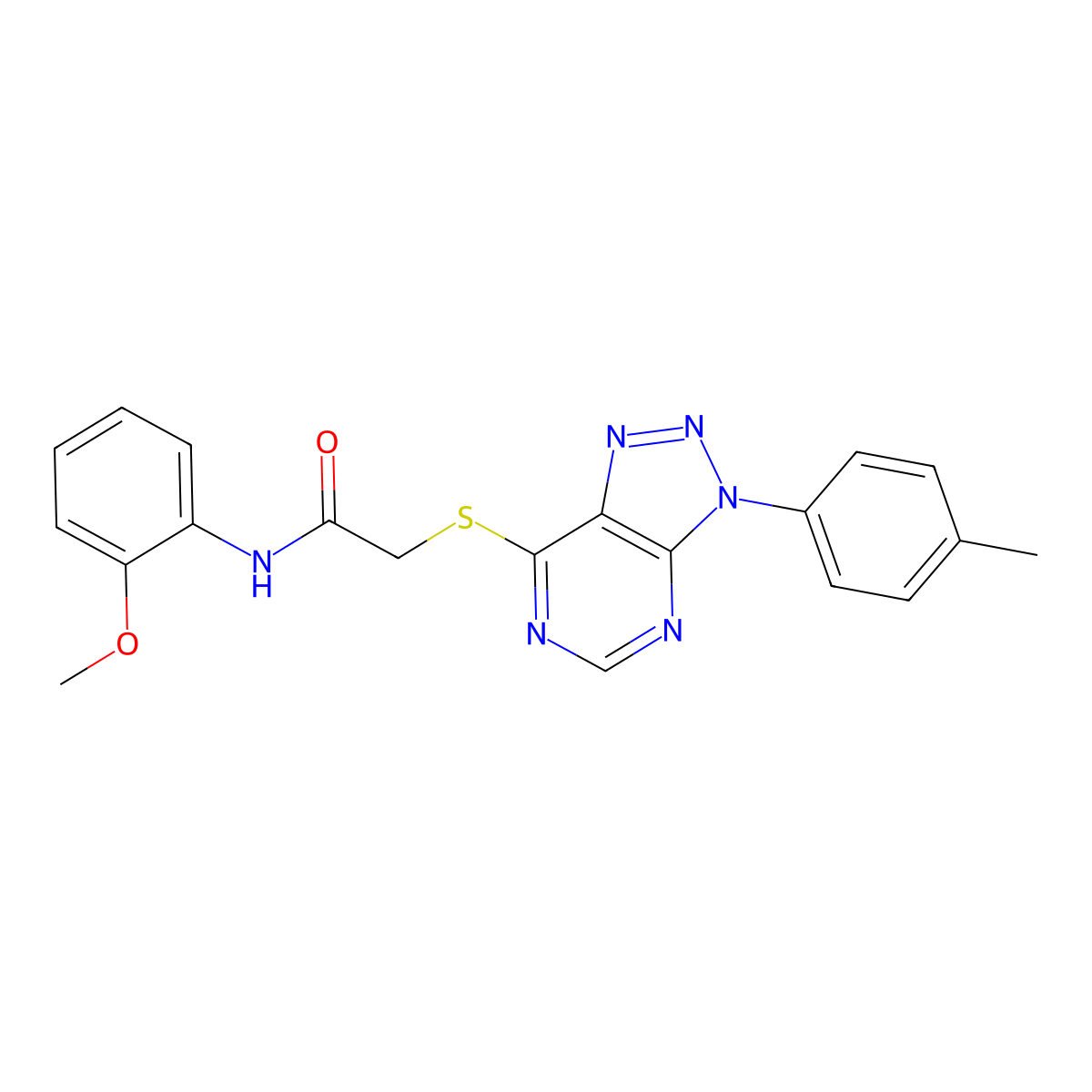 N-(2-methoxyphenyl)-2-[3-(4-methylphenyl)triazolo[4,5-d]pyrimidin-7-yl]sulfanylacetamide molecular structure, CAS 863459-38-5
