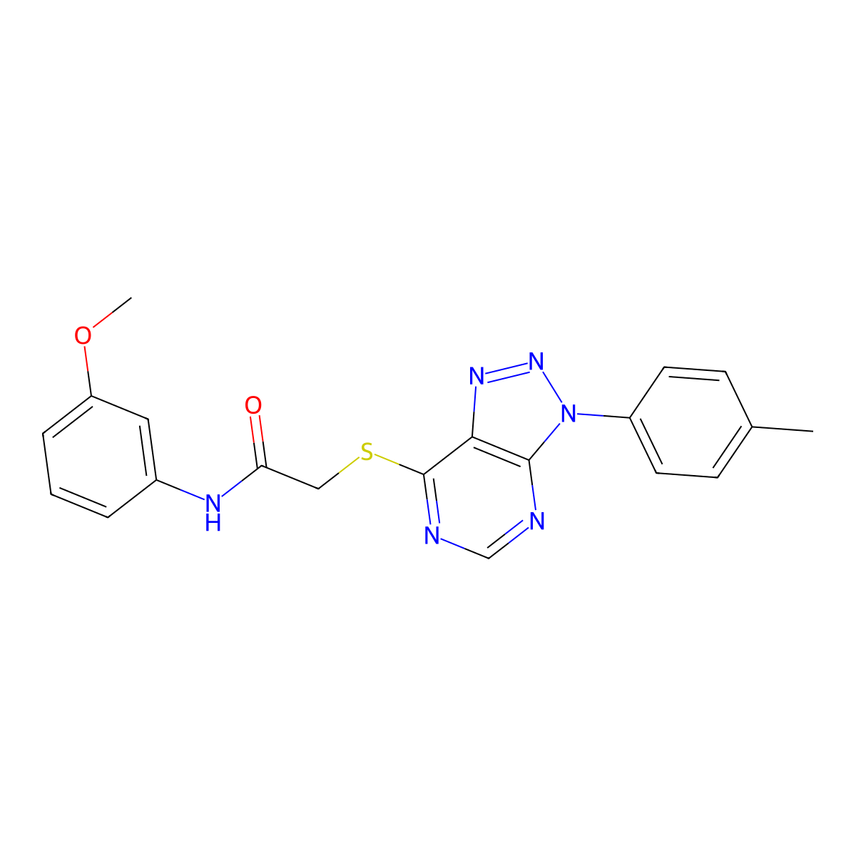 N-(3-methoxyphenyl)-2-[3-(4-methylphenyl)triazolo[4,5-d]pyrimidin-7-yl]sulfanylacetamide molecular structure, CAS 863459-39-6