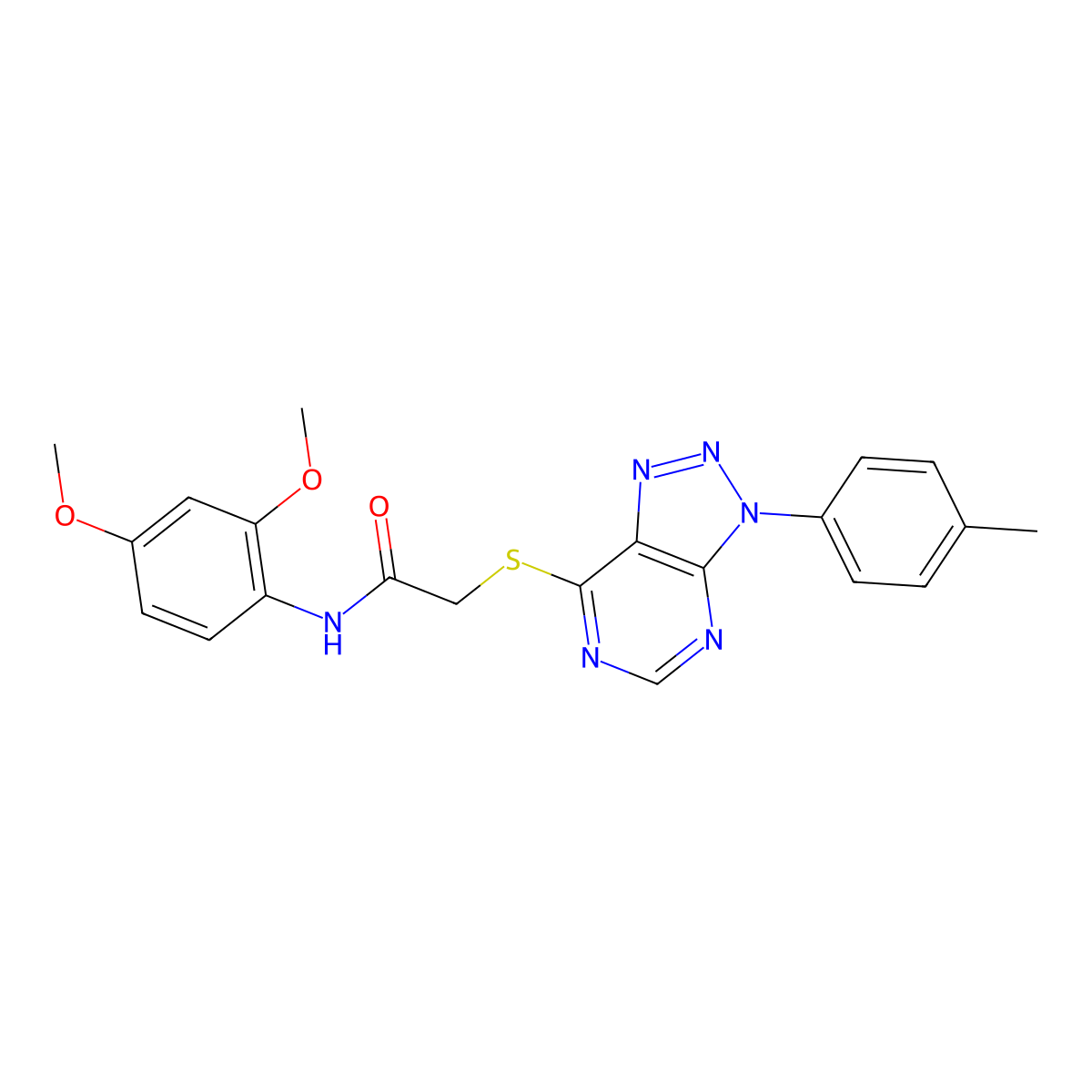 N-(2,4-dimethoxyphenyl)-2-((3-(p-tolyl)-3H-[1,2,3]triazolo[4,5-d]pyrimidin-7-yl)thio)acetamide molecular structure, CAS 863459-43-2