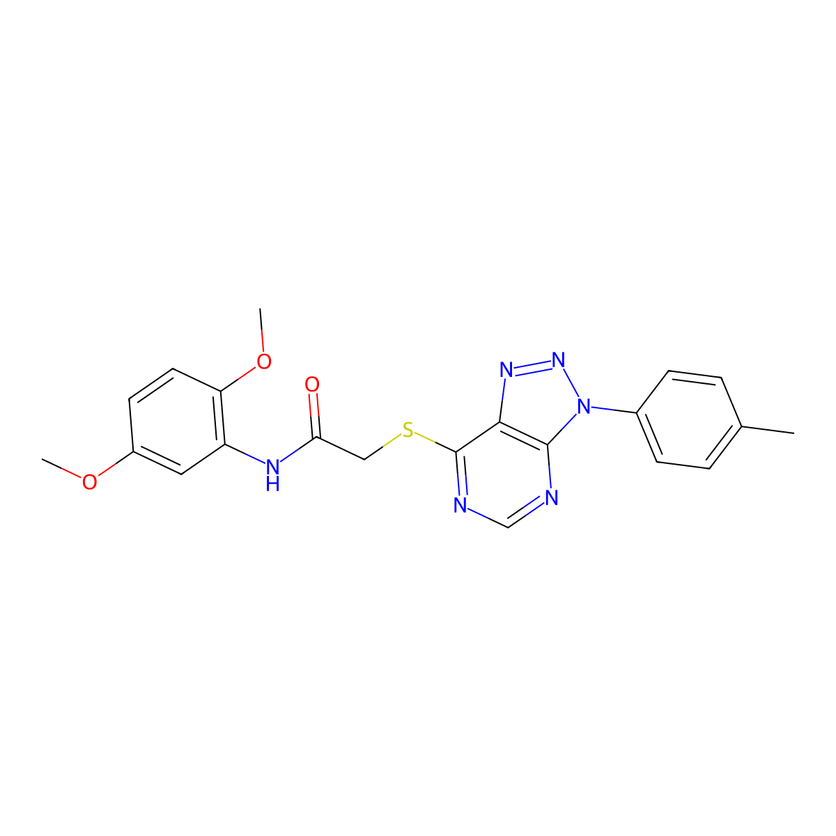 N-(2,5-dimethoxyphenyl)-2-((3-(p-tolyl)-3H-[1,2,3]triazolo[4,5-d]pyrimidin-7-yl)thio)acetamide molecular structure, CAS 863459-44-3