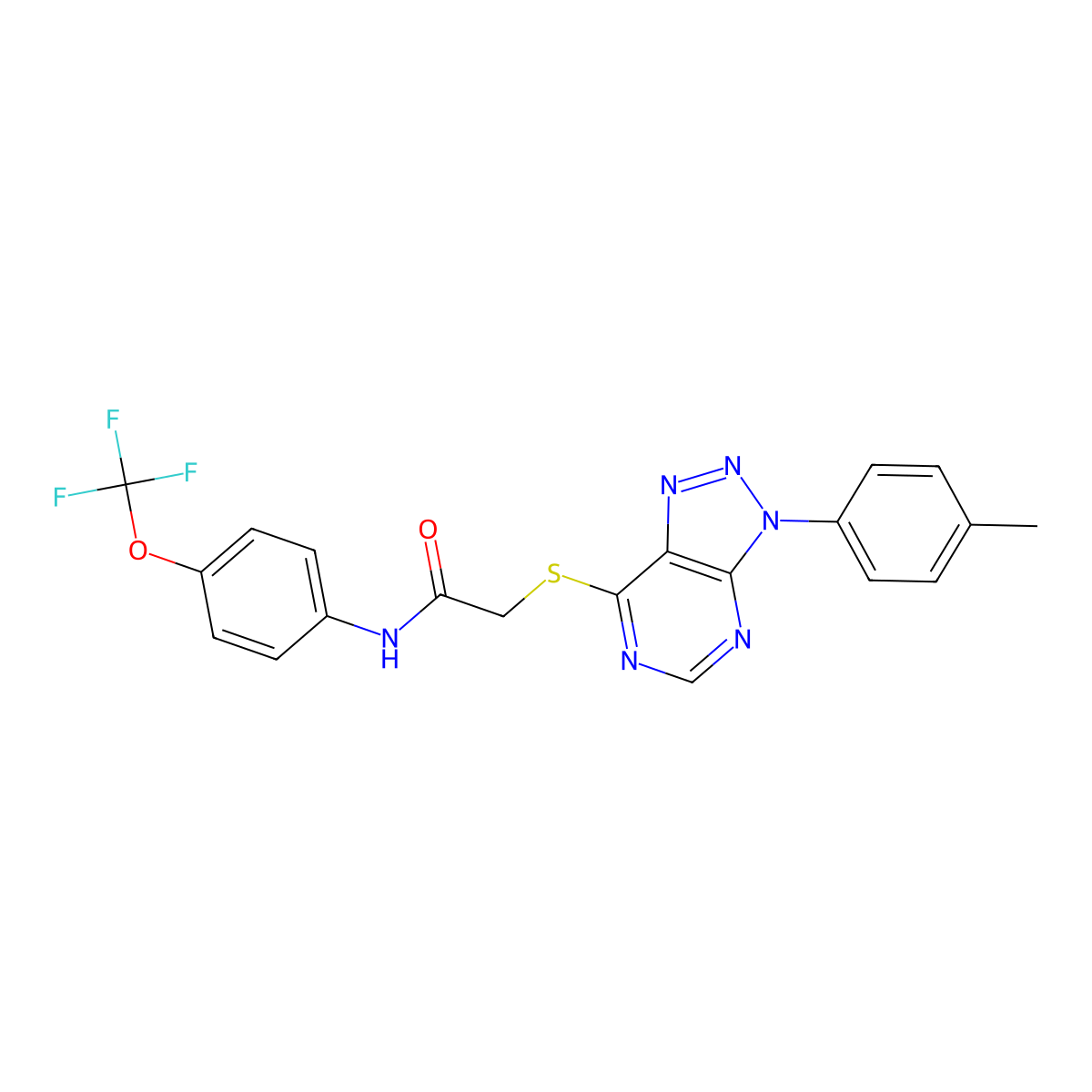2-((3-(p-tolyl)-3H-[1,2,3]triazolo[4,5-d]pyrimidin-7-yl)thio)-N-(4-(trifluoromethoxy)phenyl)acetamide molecular structure, CAS 863459-51-2