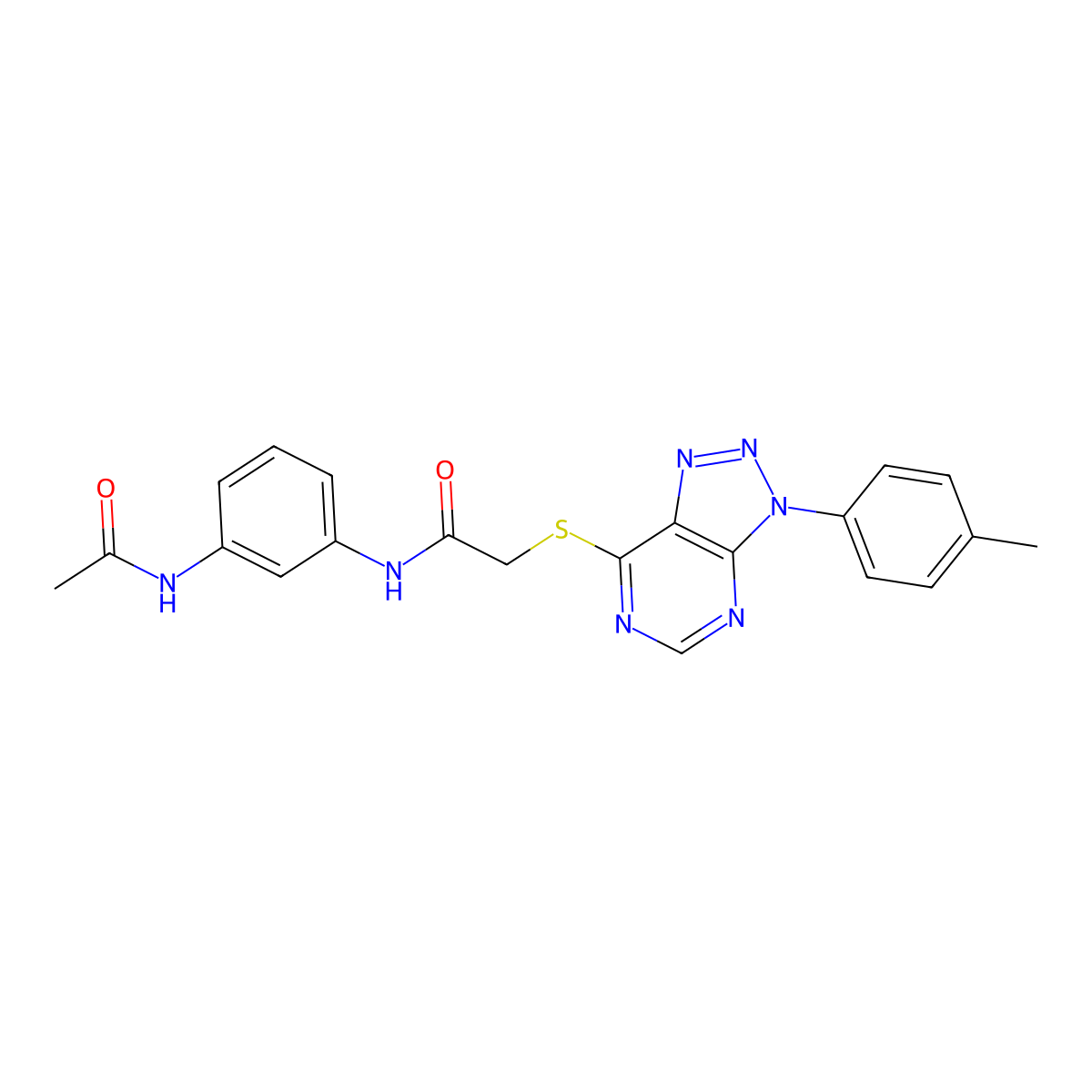 N-(3-acetamidophenyl)-2-((3-(p-tolyl)-3H-[1,2,3]triazolo[4,5-d]pyrimidin-7-yl)thio)acetamide molecular structure, CAS 863459-56-7