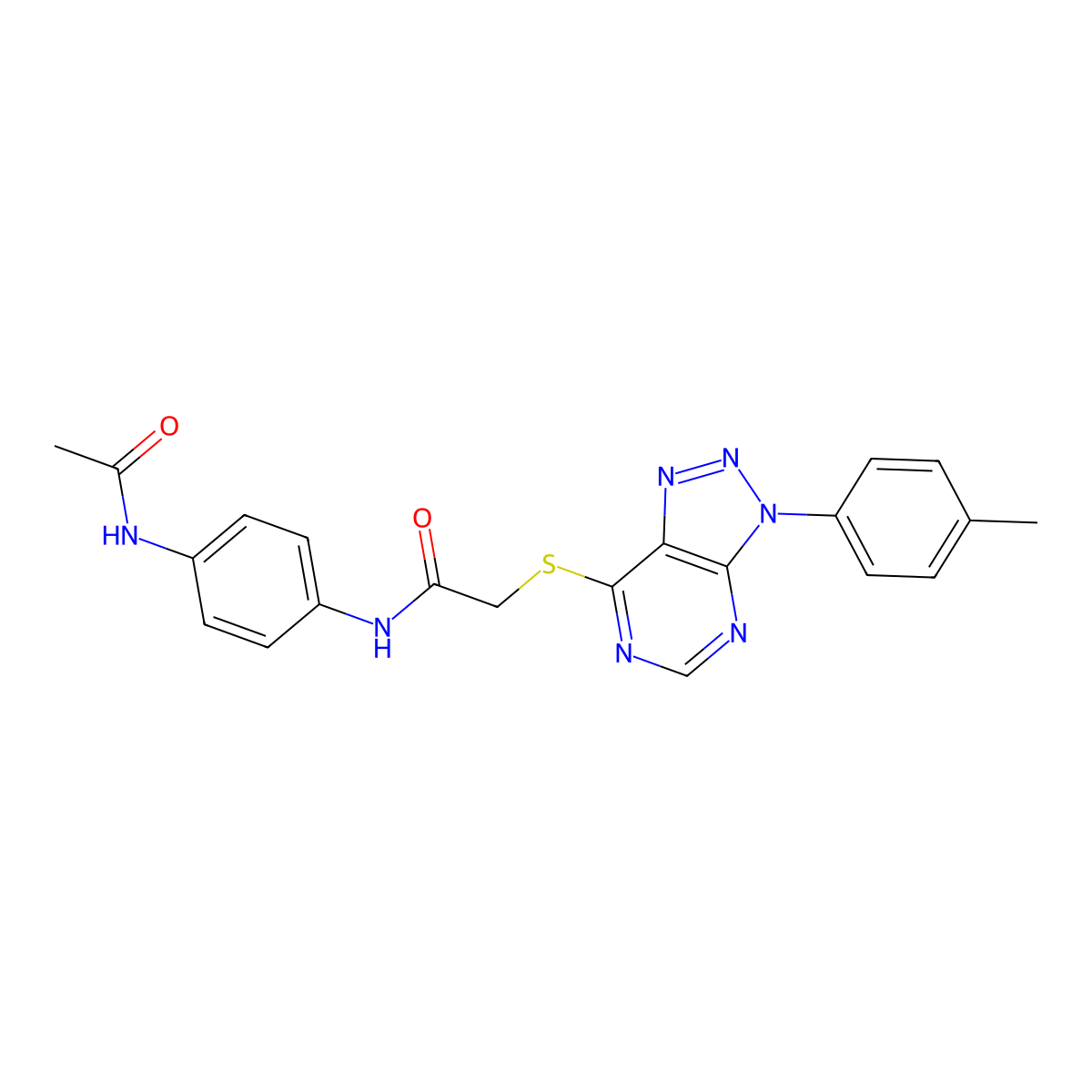 N-(4-acetamidophenyl)-2-((3-(p-tolyl)-3H-[1,2,3]triazolo[4,5-d]pyrimidin-7-yl)thio)acetamide molecular structure, CAS 863459-57-8