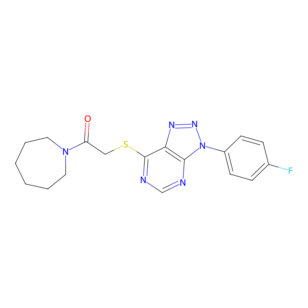 1-(Azepan-1-yl)-2-[3-(4-fluorophenyl)triazolo[4,5-d]pyrimidin-7-yl]sulfanylethanone molecular structure, CAS 863459-76-1