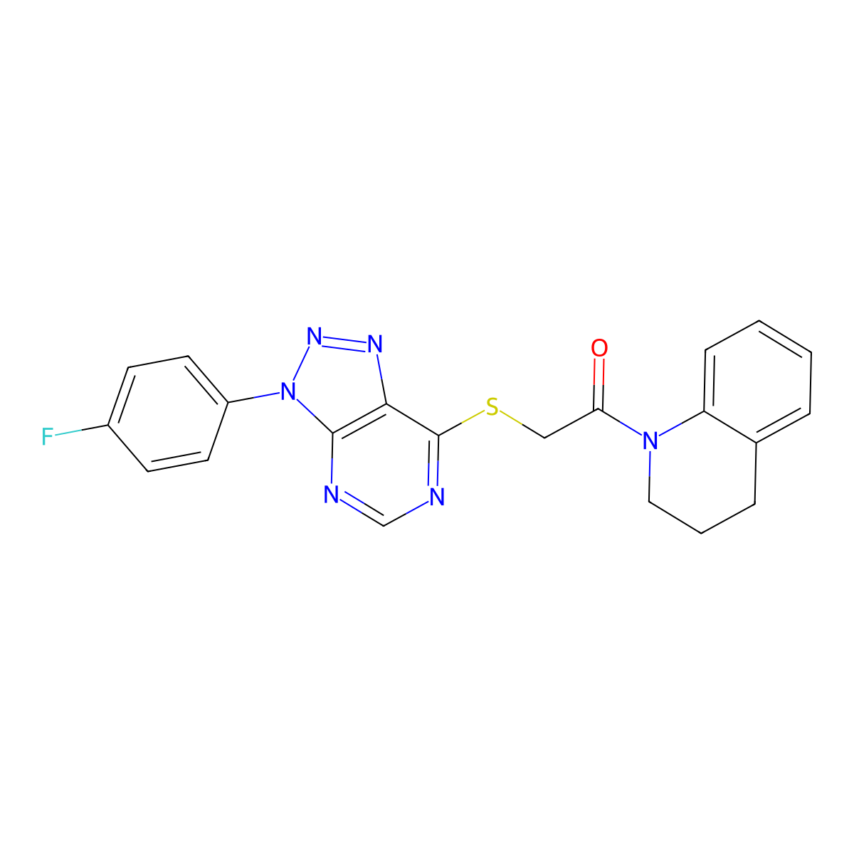 1-(3,4-dihydroquinolin-1(2H)-yl)-2-((3-(4-fluorophenyl)-3H-[1,2,3]triazolo[4,5-d]pyrimidin-7-yl)thio)ethanone molecular structure, CAS 863459-82-9