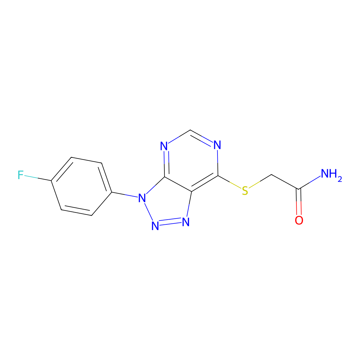 2-((3-(4-fluorophenyl)-3H-[1,2,3]triazolo[4,5-d]pyrimidin-7-yl)thio)acetamide molecular structure, CAS 863459-84-1