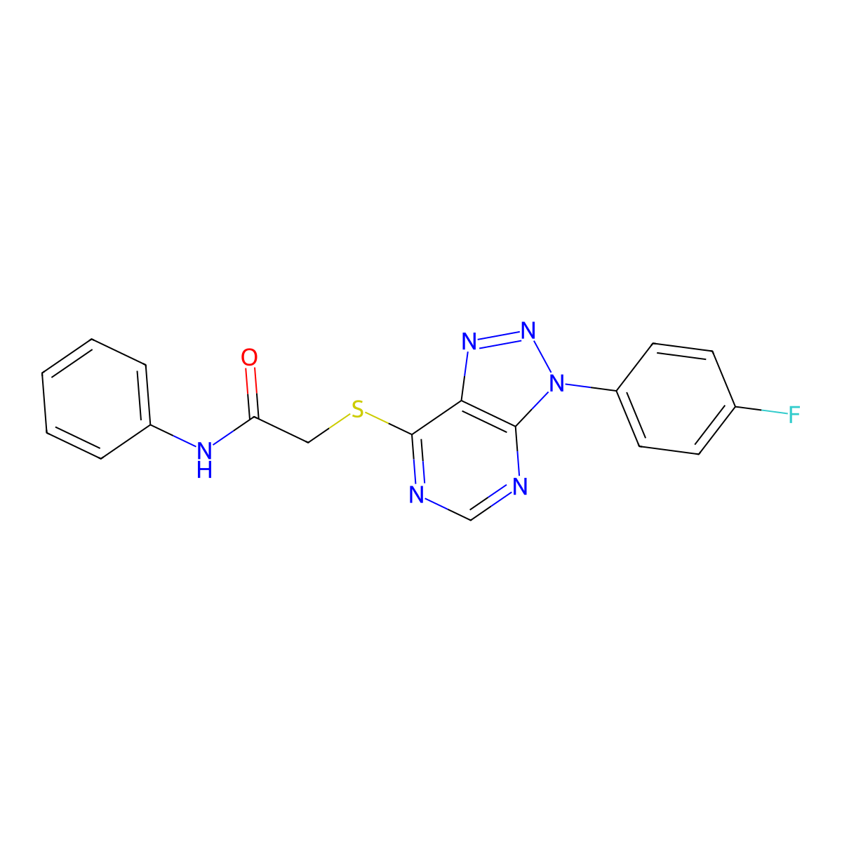 2-((3-(4-fluorophenyl)-3H-[1,2,3]triazolo[4,5-d]pyrimidin-7-yl)thio)-N-phenylacetamide molecular structure, CAS 863459-85-2
