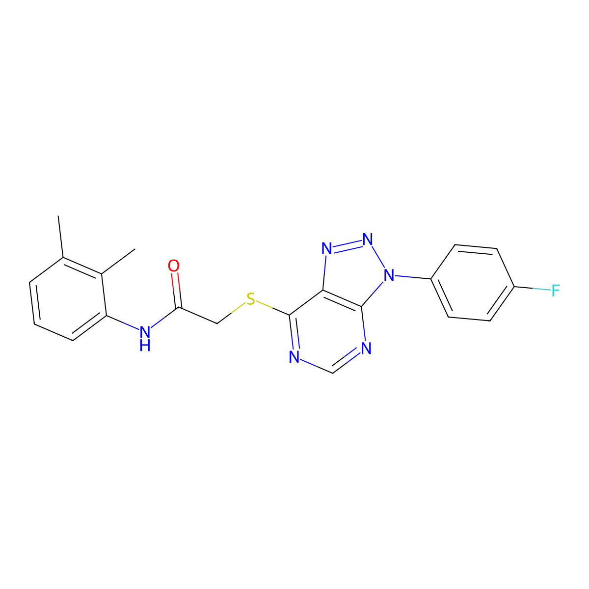 N-(2,3-dimethylphenyl)-2-[3-(4-fluorophenyl)triazolo[4,5-d]pyrimidin-7-yl]sulfanylacetamide molecular structure, CAS 863459-89-6