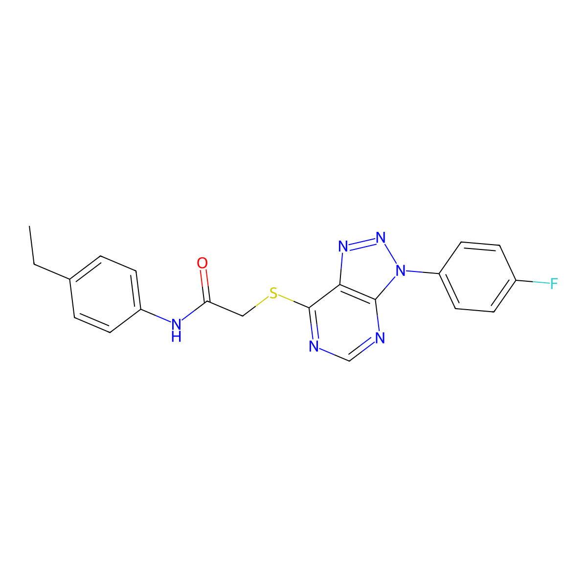 N-(4-ethylphenyl)-2-[3-(4-fluorophenyl)triazolo[4,5-d]pyrimidin-7-yl]sulfanylacetamide molecular structure, CAS 863459-94-3