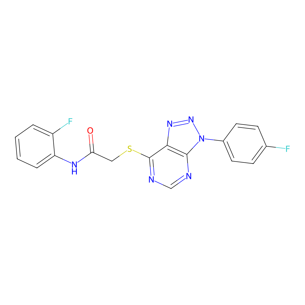 N-(2-fluorophenyl)-2-[3-(4-fluorophenyl)triazolo[4,5-d]pyrimidin-7-yl]sulfanylacetamide molecular structure, CAS 863459-96-5