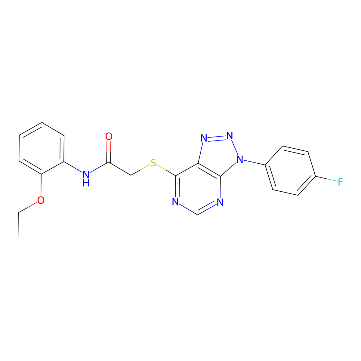 N-(2-ethoxyphenyl)-2-((3-(4-fluorophenyl)-3H-[1,2,3]triazolo[4,5-d]pyrimidin-7-yl)thio)acetamide molecular structure, CAS 863460-08-6