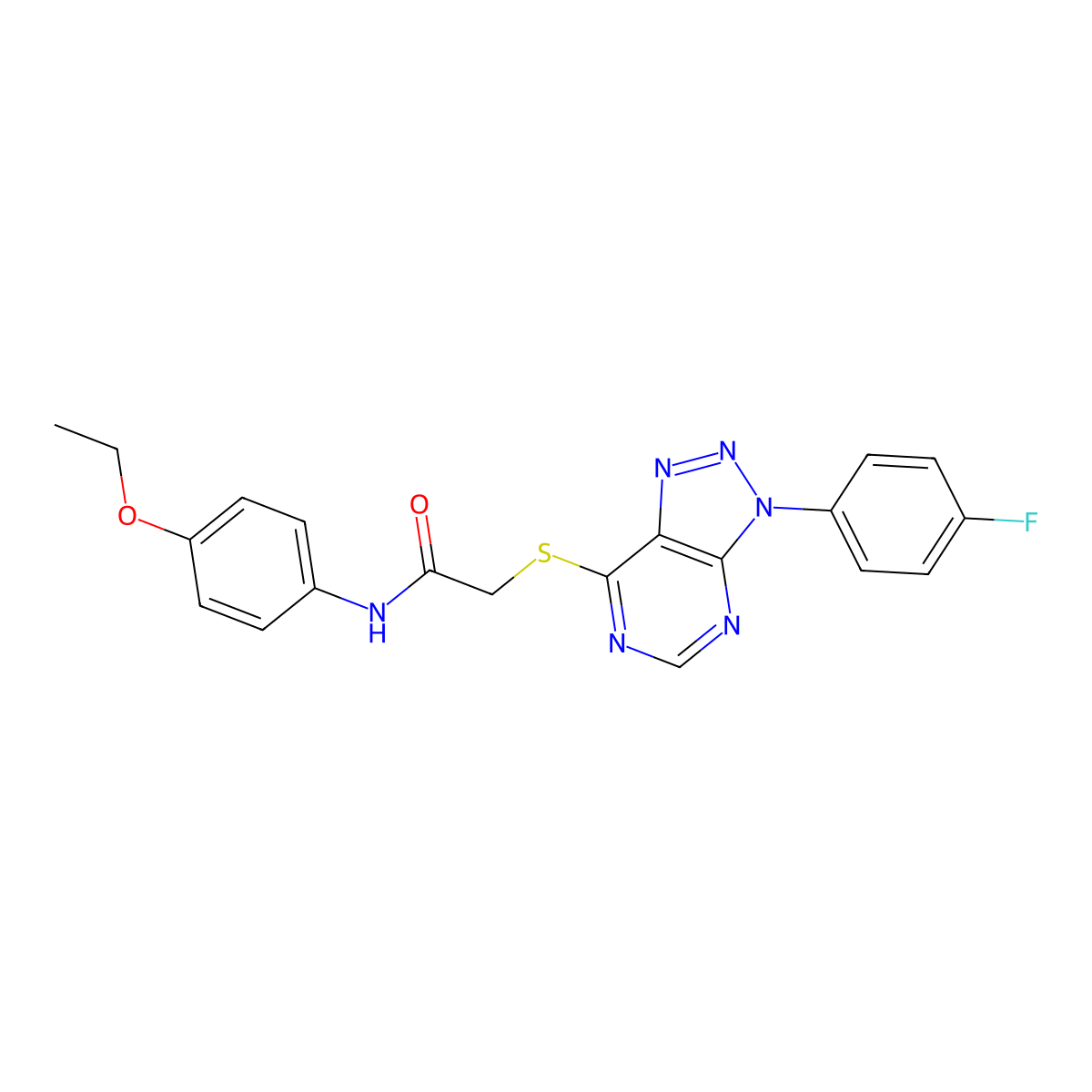 N-(4-ethoxyphenyl)-2-((3-(4-fluorophenyl)-3H-[1,2,3]triazolo[4,5-d]pyrimidin-7-yl)thio)acetamide molecular structure, CAS 863460-09-7